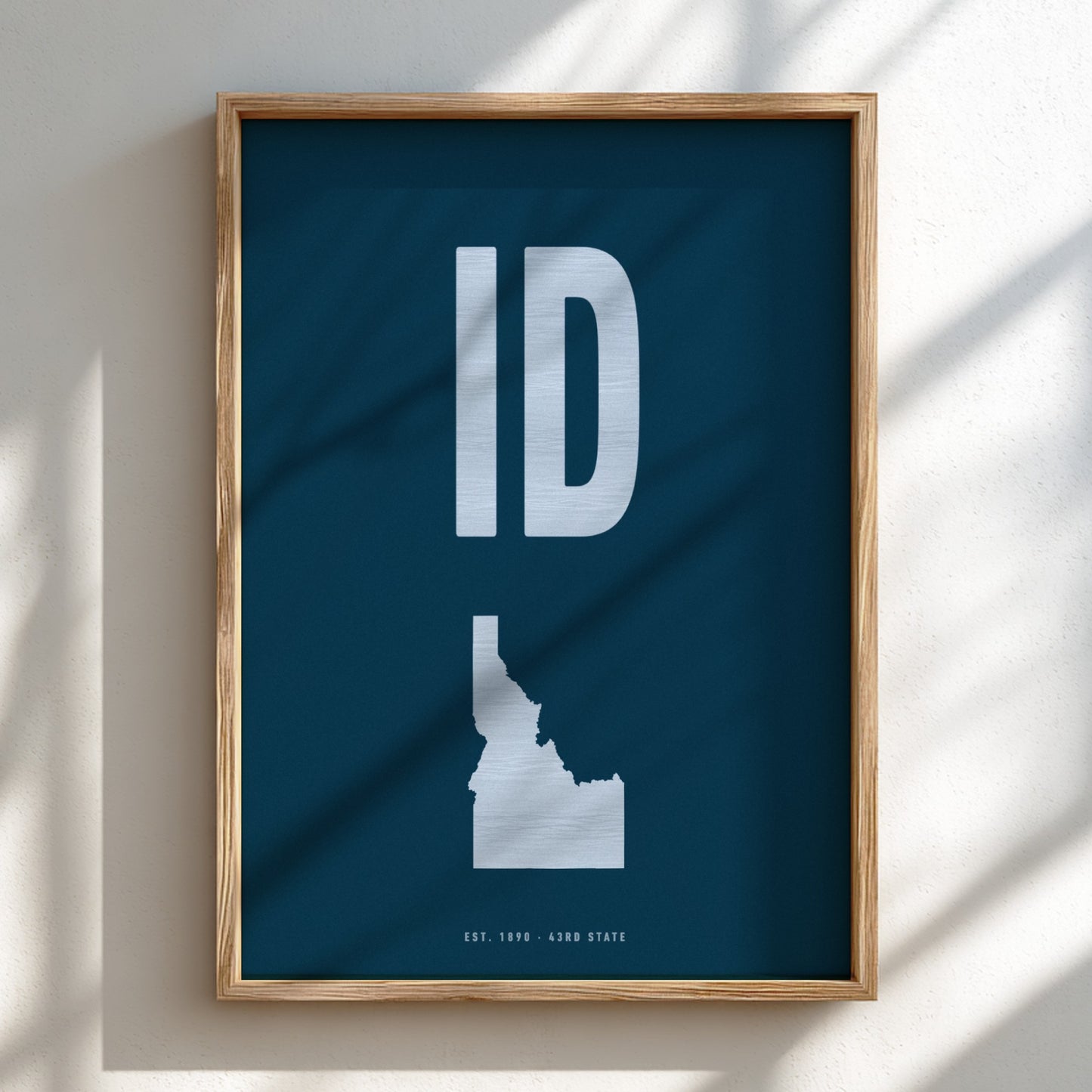 Idaho poster featuring a state outline, perfect for USA states decor.