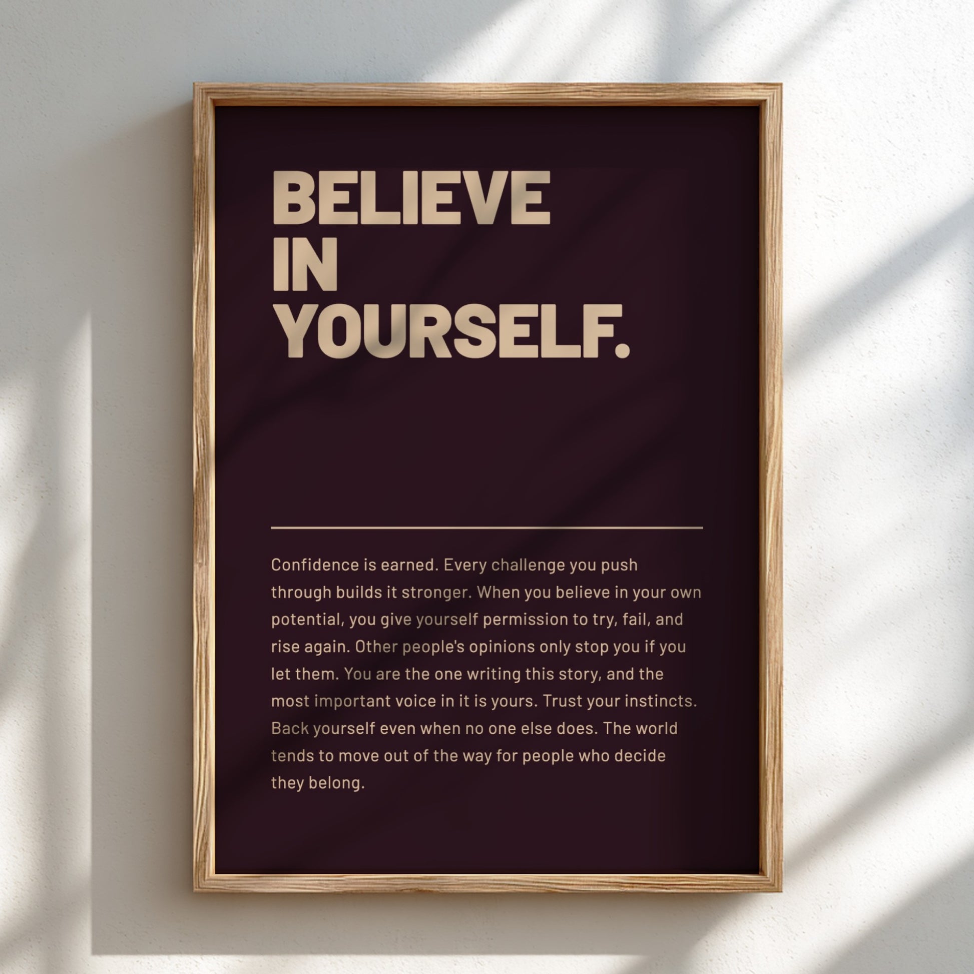Motivational poster featuring bold typography and minimalist design 