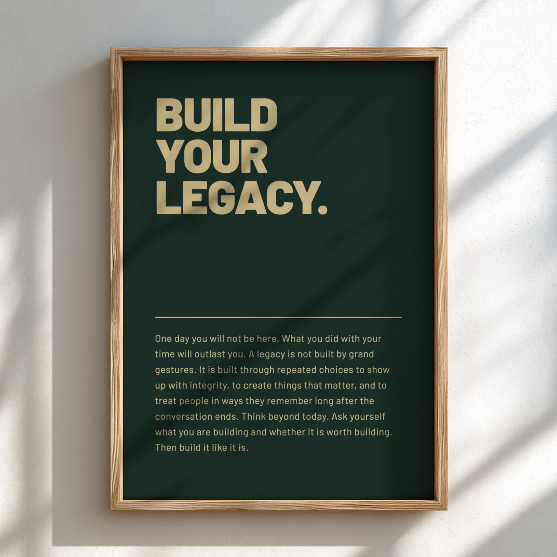 Motivational poster featuring bold typography and minimalist design 