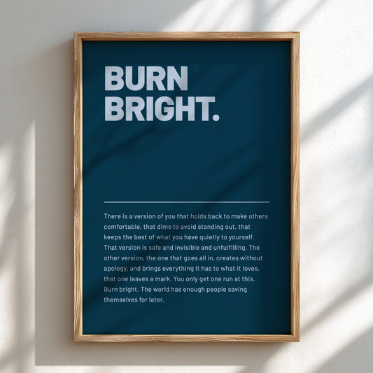 Motivational quote poster featuring bold typography and warm tones on a dark background, ideal for inspiring