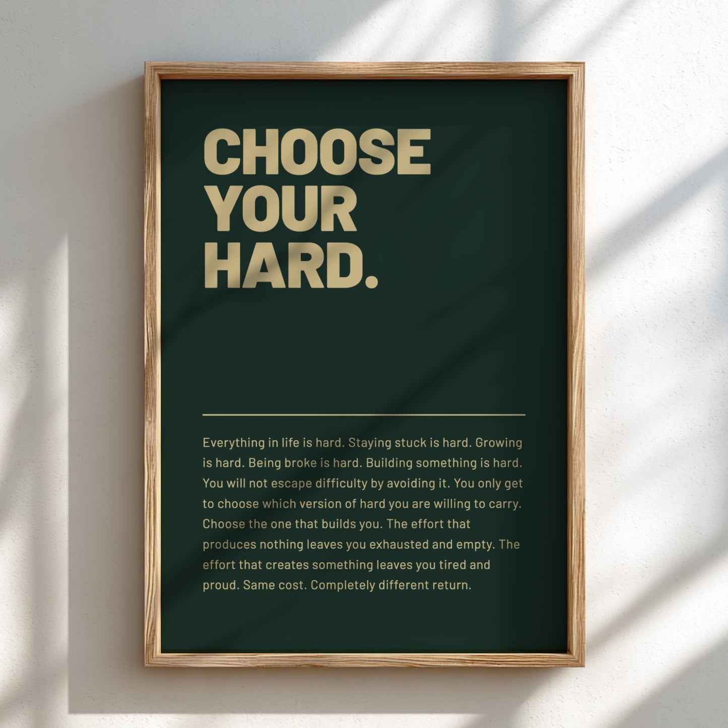 Motivational poster featuring bold typography and minimalist design 
