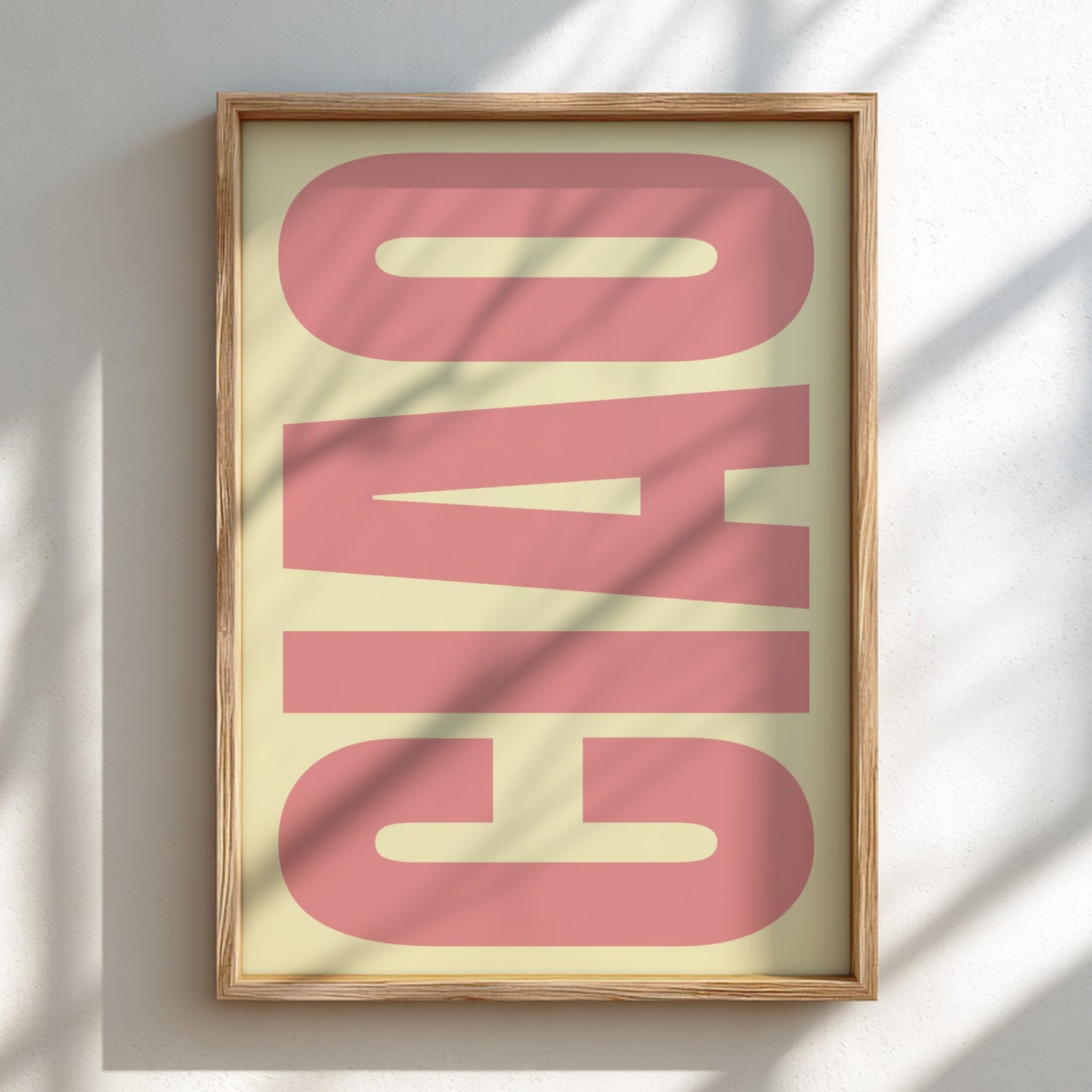 Ciao poster featuring bold typography, modern wall art for home decor