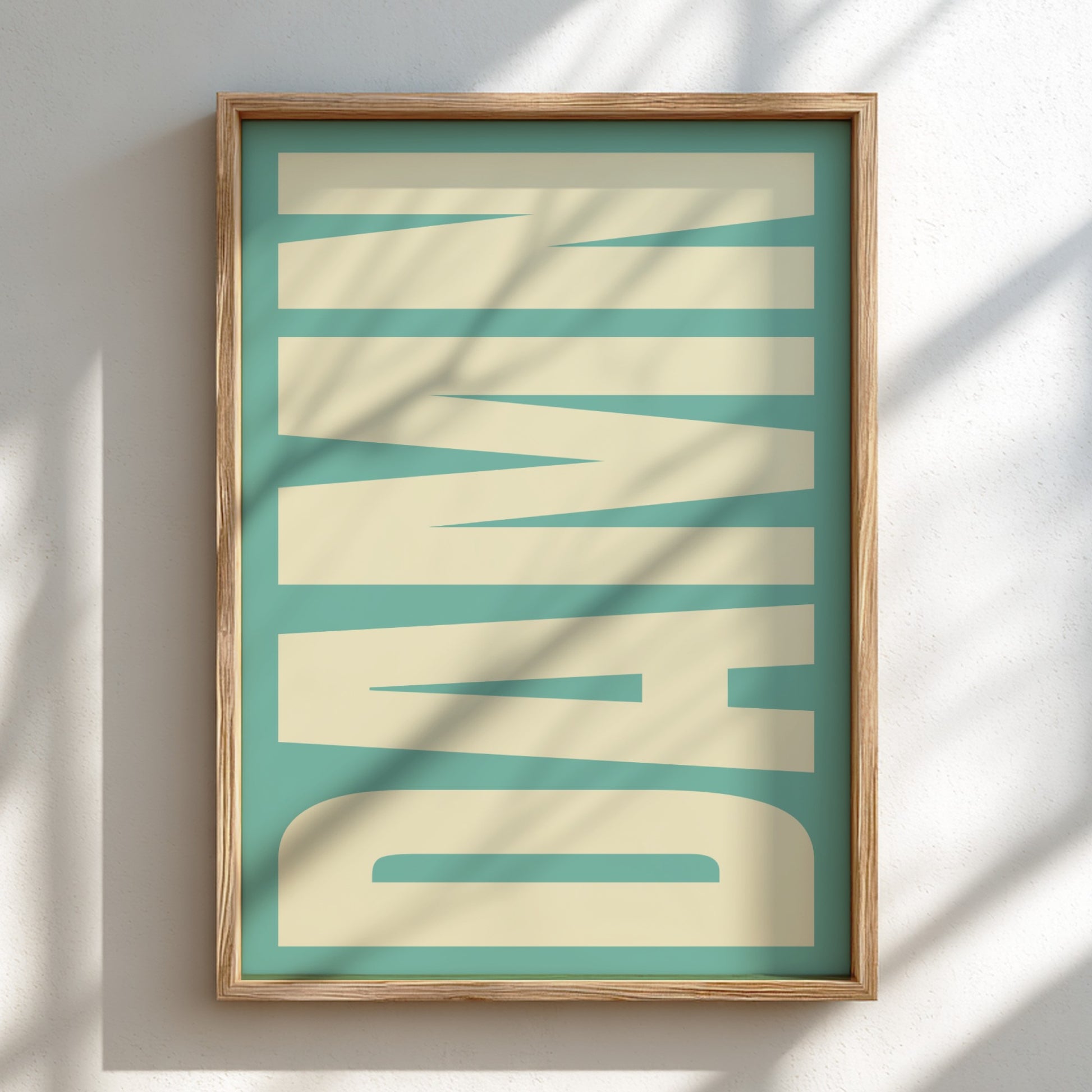 Modern poster featuring bold typography, ideal for home decor.