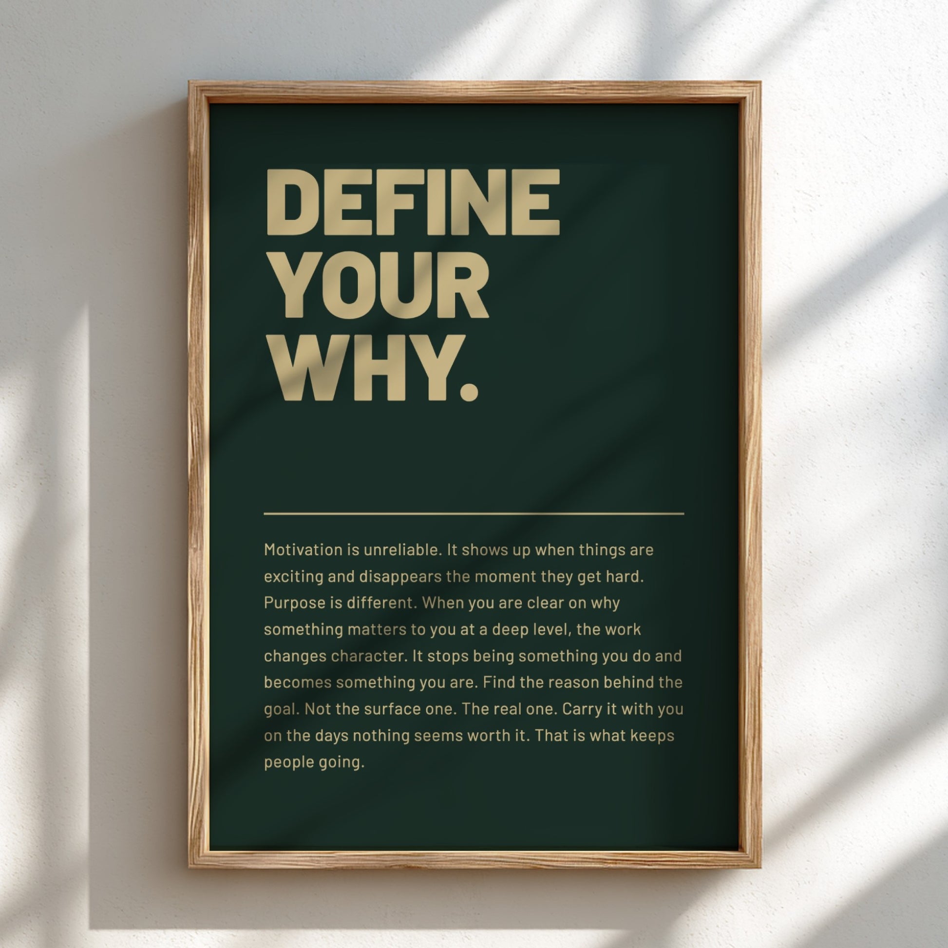 Motivational poster featuring bold typography and minimalist design 