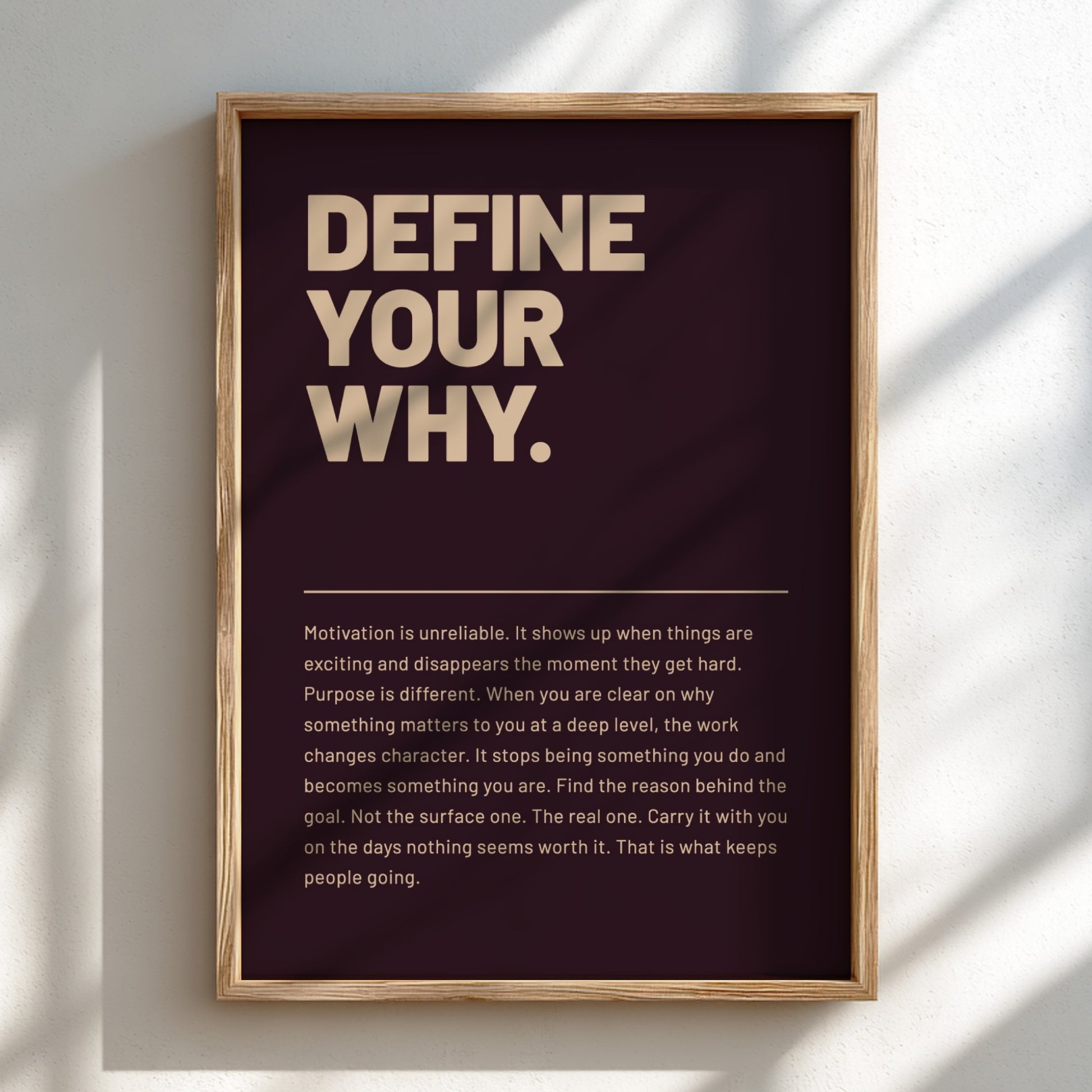 Motivational poster featuring bold typography and minimalist design 