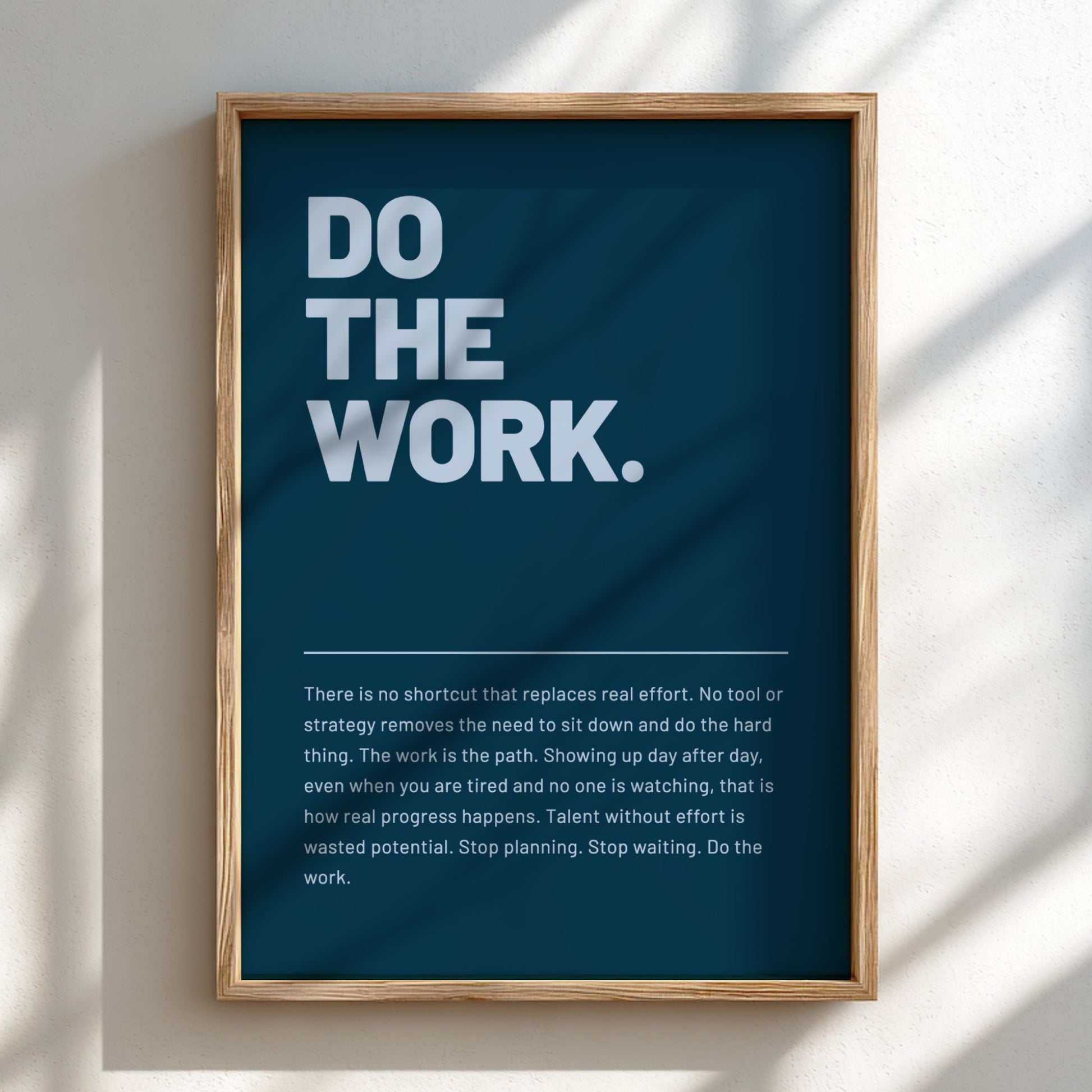 Motivational poster featuring bold typography on a dark background, ideal for home decor and office
