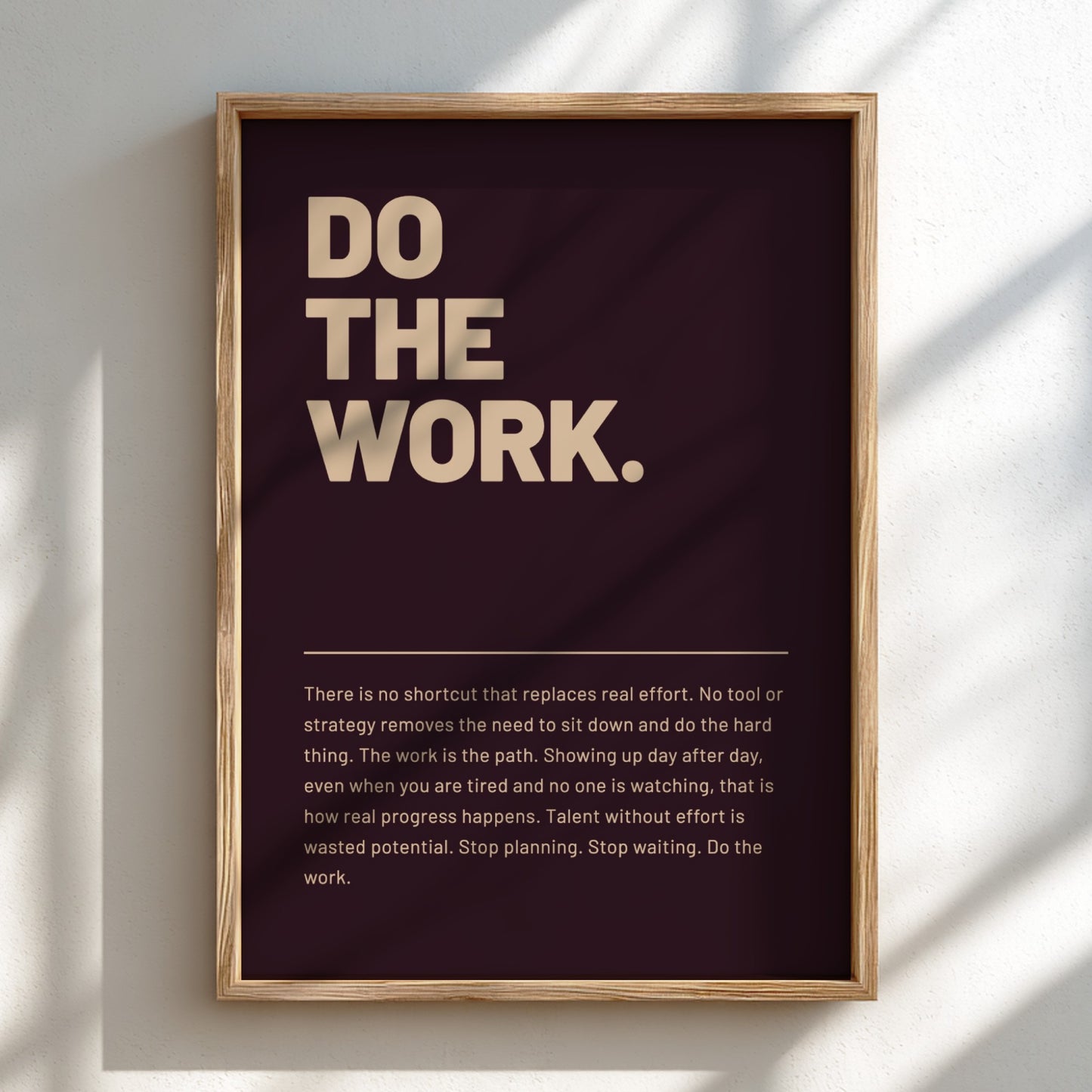 Motivational poster featuring bold typography and minimalist design 