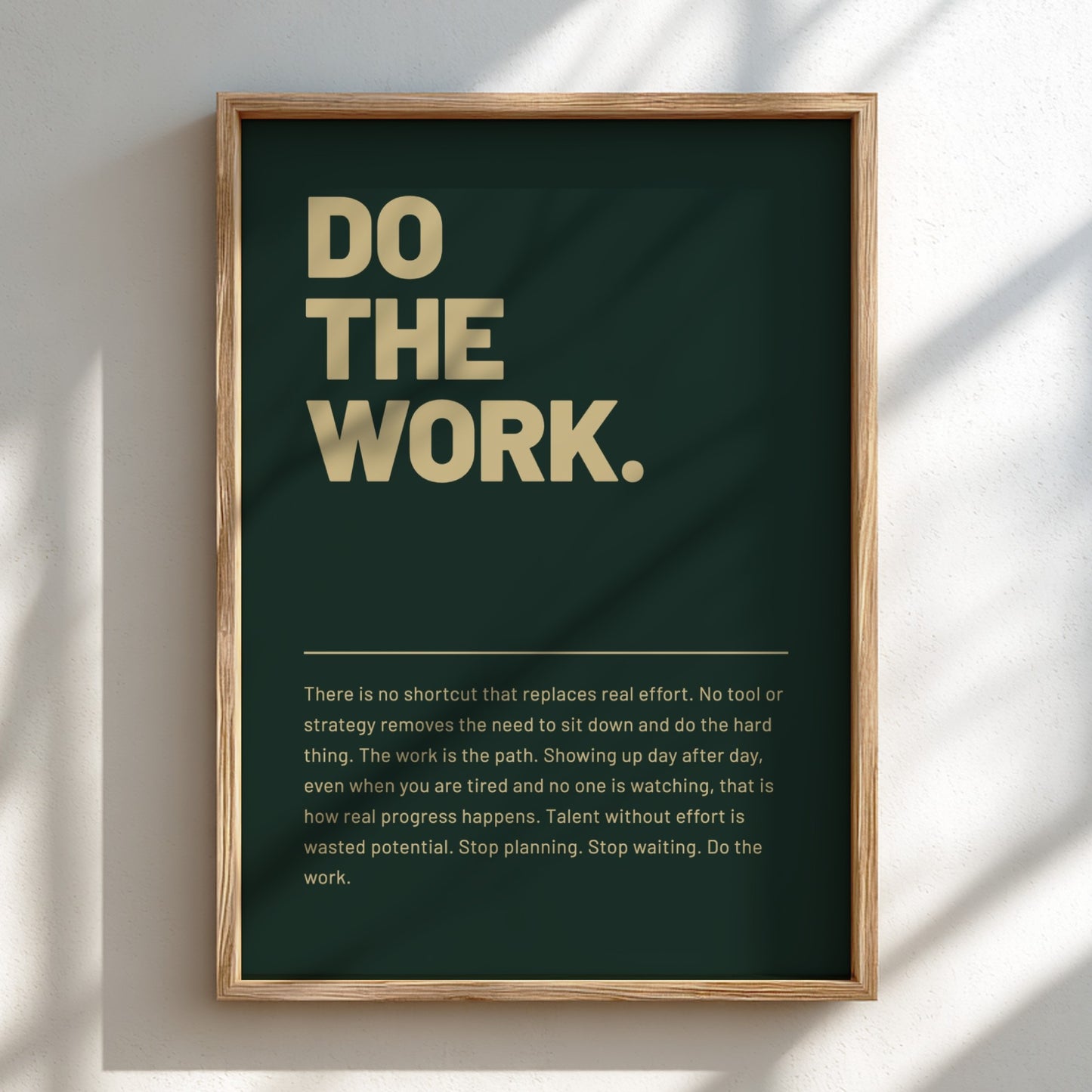 Motivational poster featuring bold typography and minimalist design 