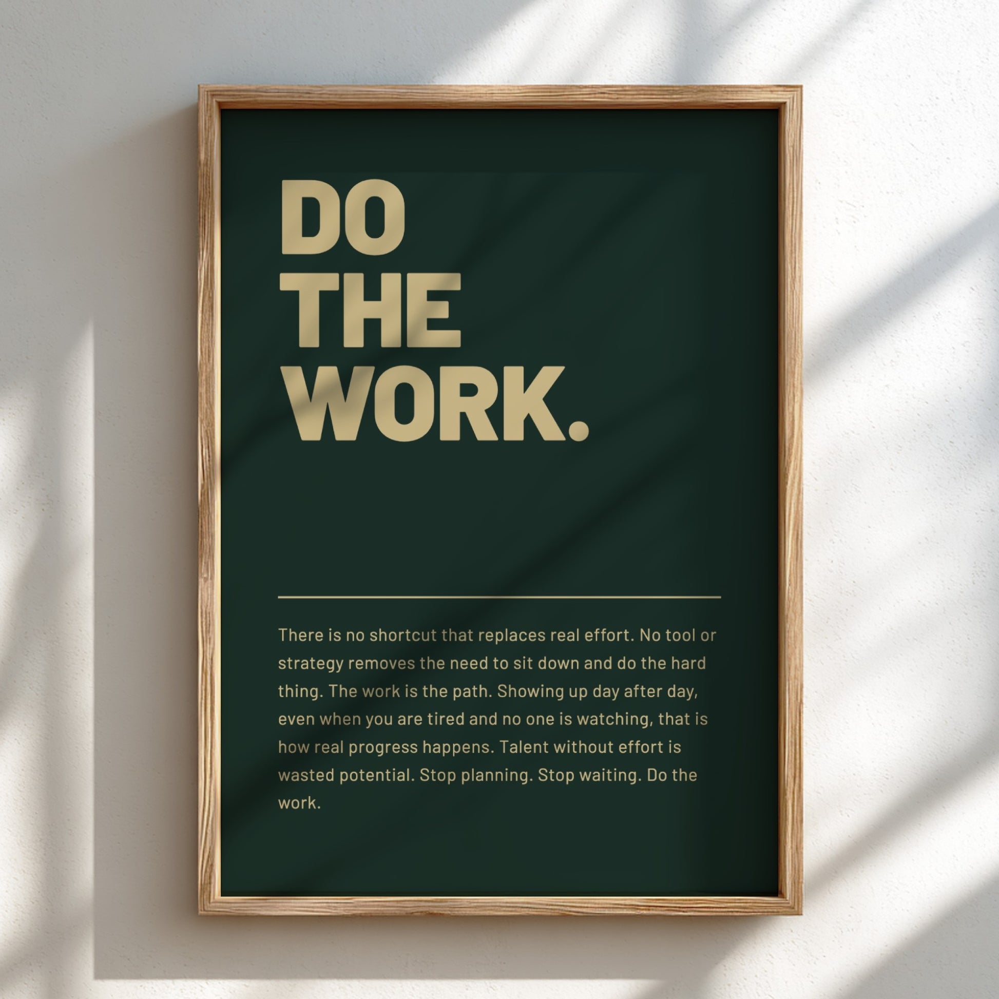 Motivational poster featuring bold typography and minimalist design 