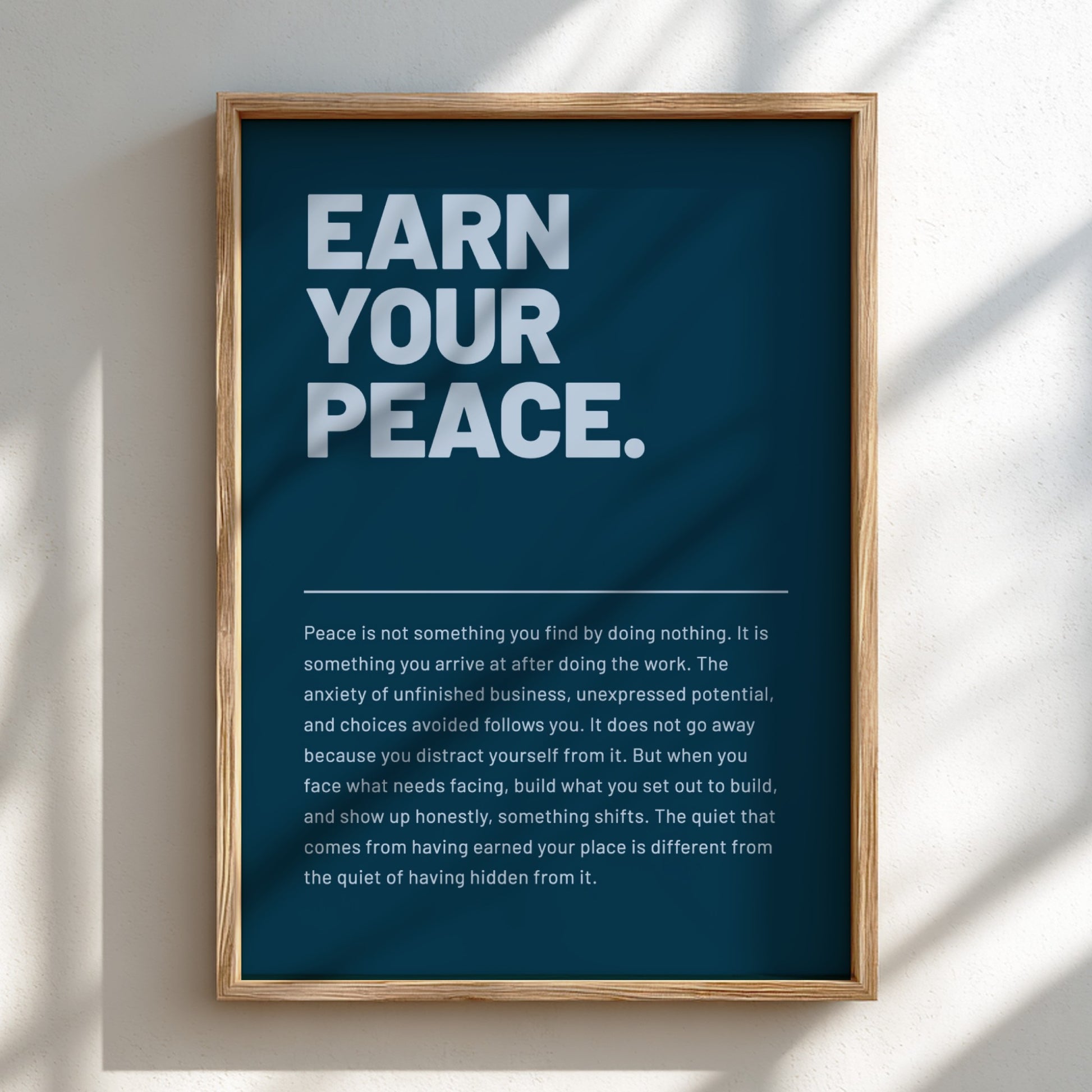 Motivational quotes poster featuring calming colors and typography, perfect for home decor.