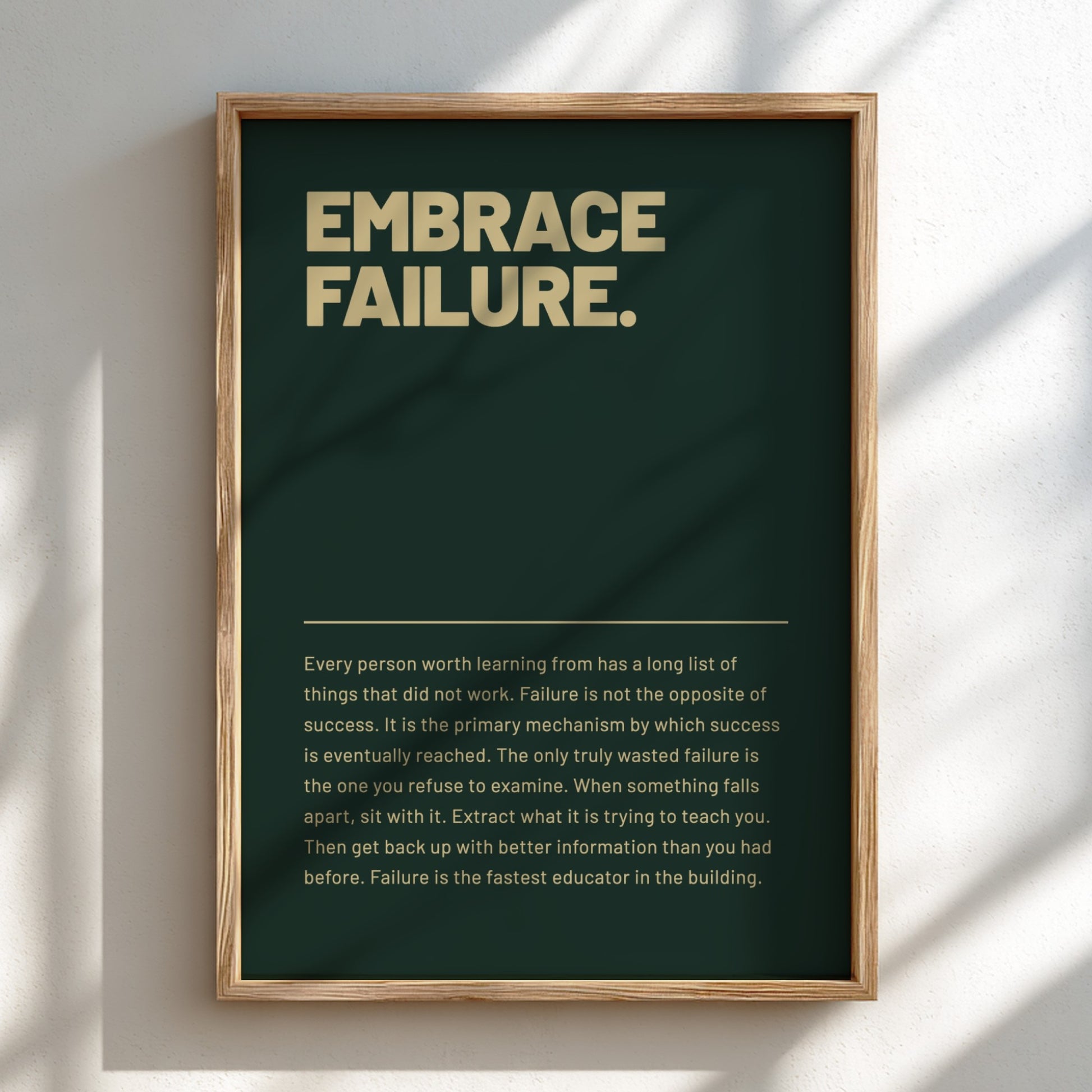 Motivational poster featuring bold typography and minimalist design 