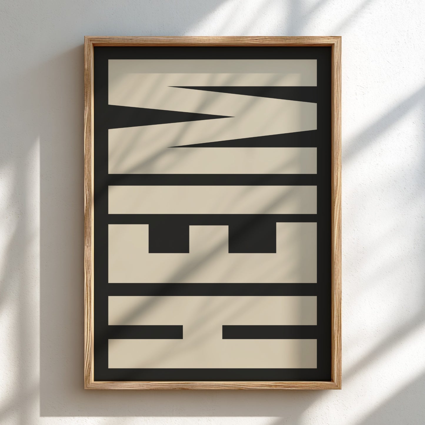 HEIM poster featuring bold typography, minimalist design for modern decor