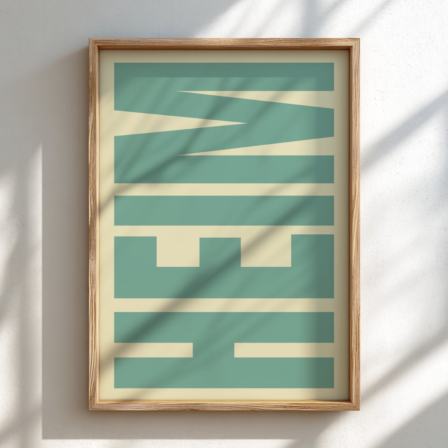 HEIM poster featuring bold typography, minimalist design for modern decor