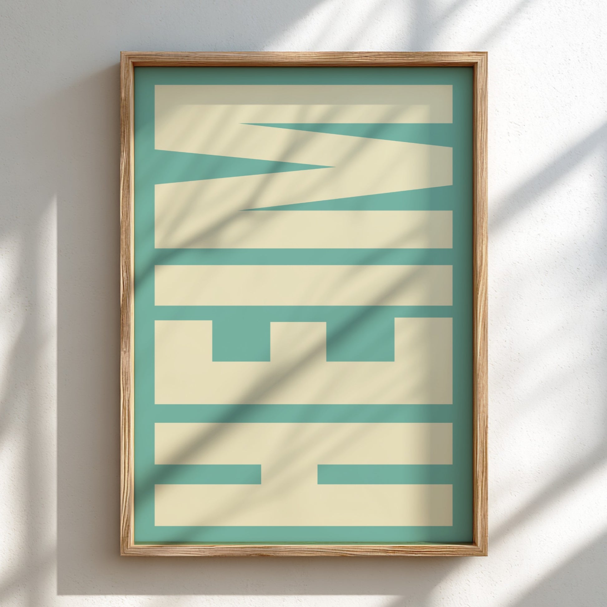 HEIM poster featuring bold typography, minimalist design for modern decor