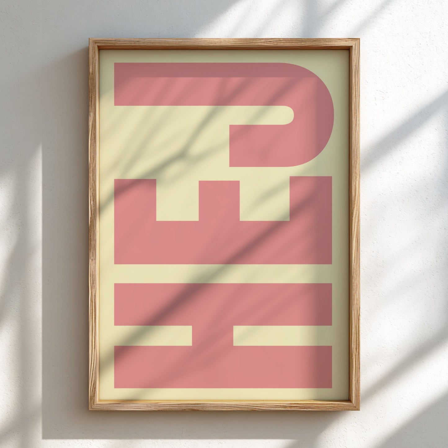HEJ poster featuring bold typography, minimalist design for modern decor