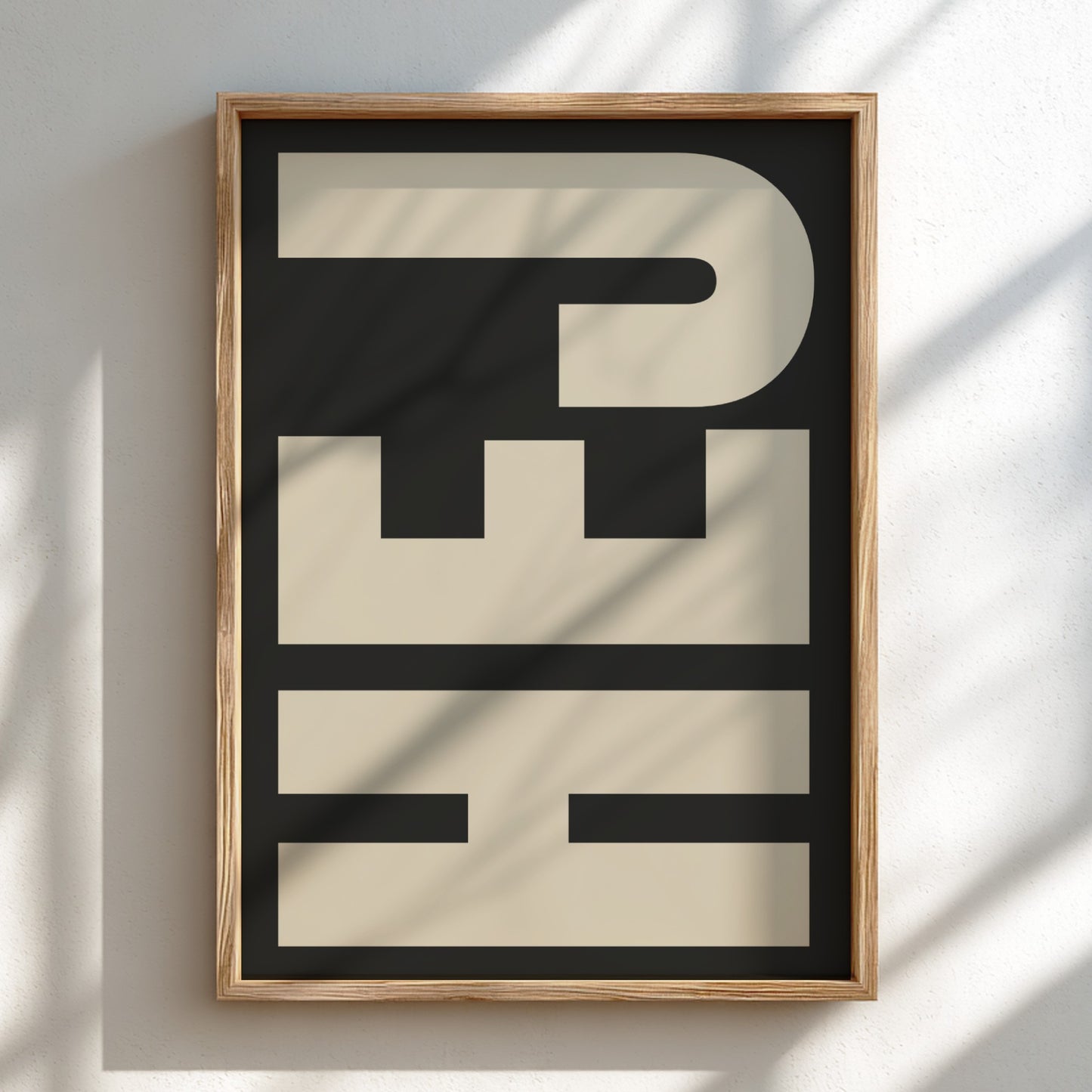 HEJ poster featuring bold typography, minimalist design for modern decor