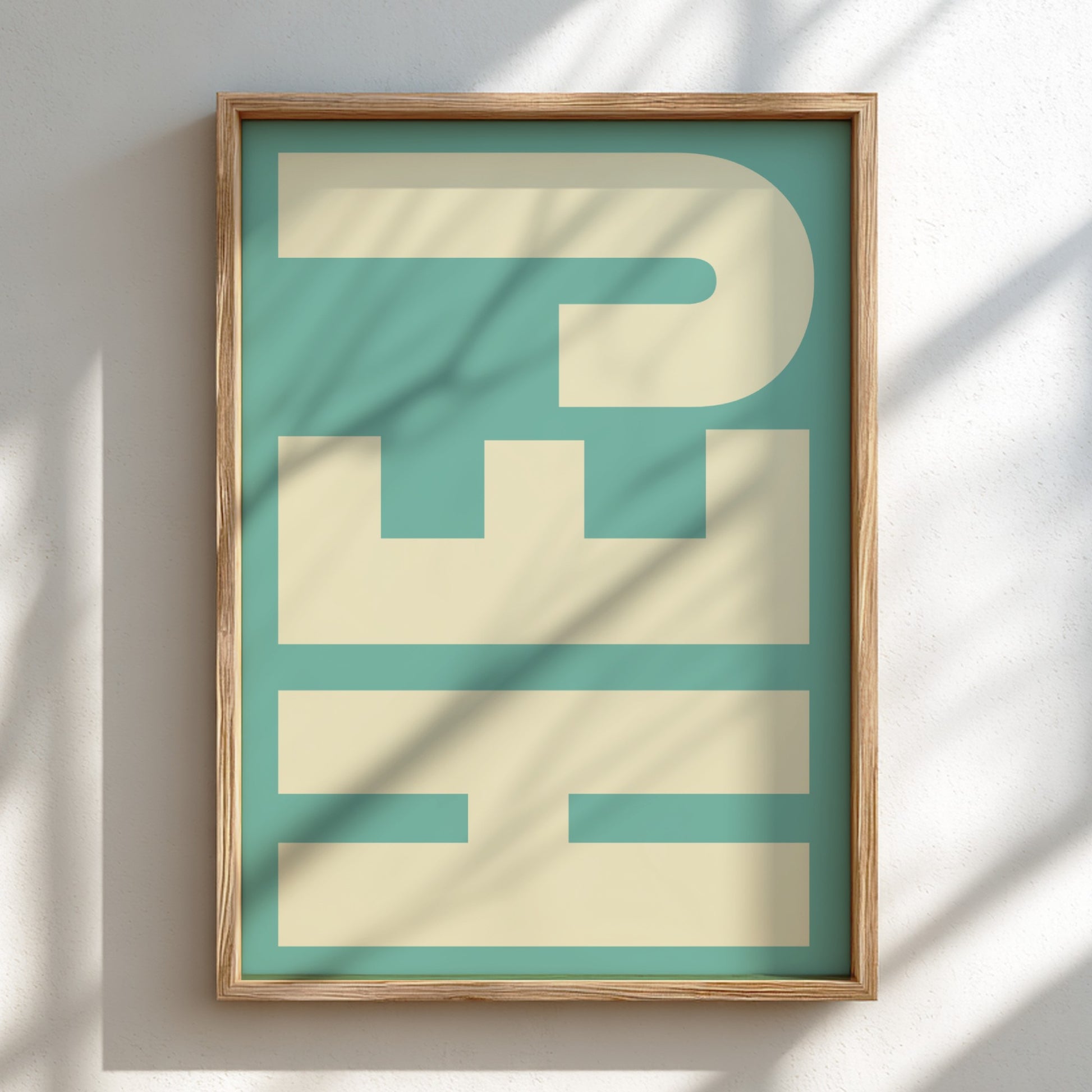 HEJ poster featuring bold typography, minimalist design for modern decor