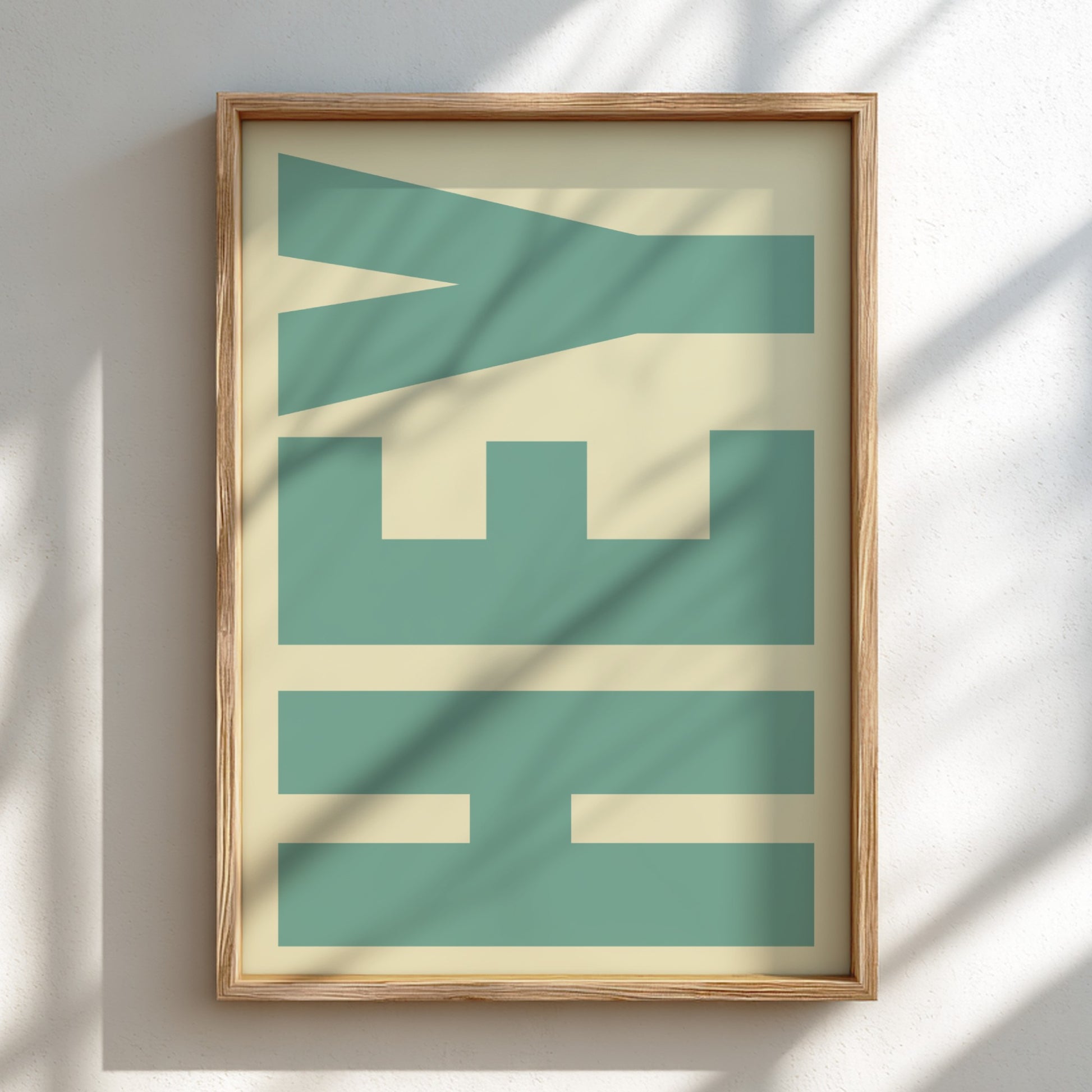 HEY poster featuring bold typography, minimalist design for modern decor