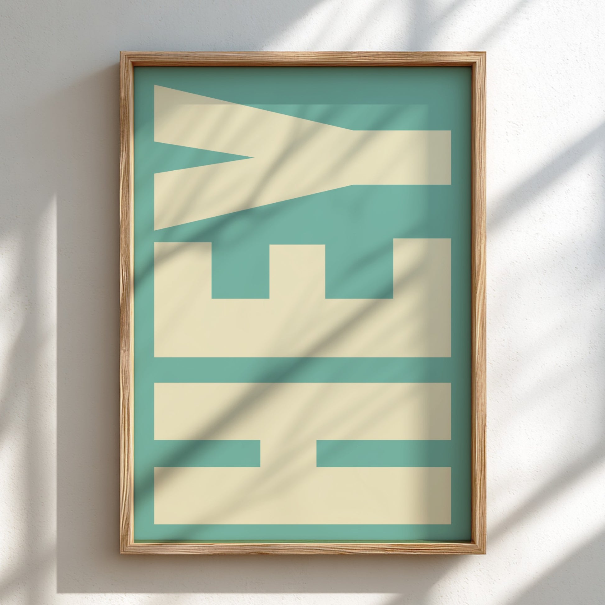 HEY poster featuring bold typography, minimalist design for modern decor