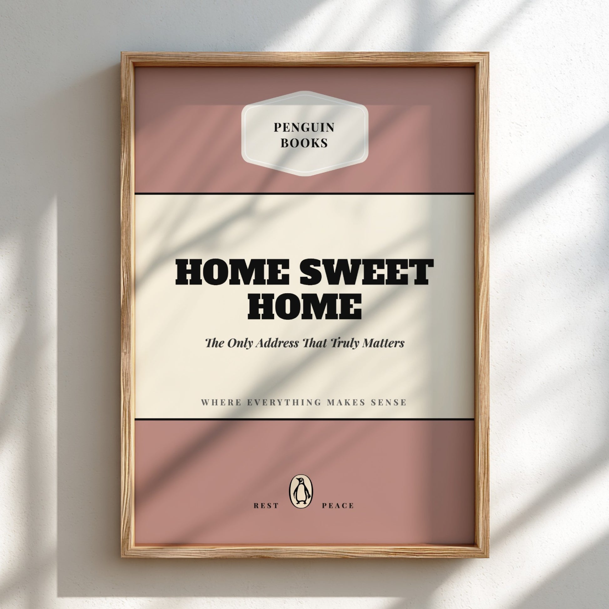 Funny quote poster featuring a warm welcome home theme in minimalist style