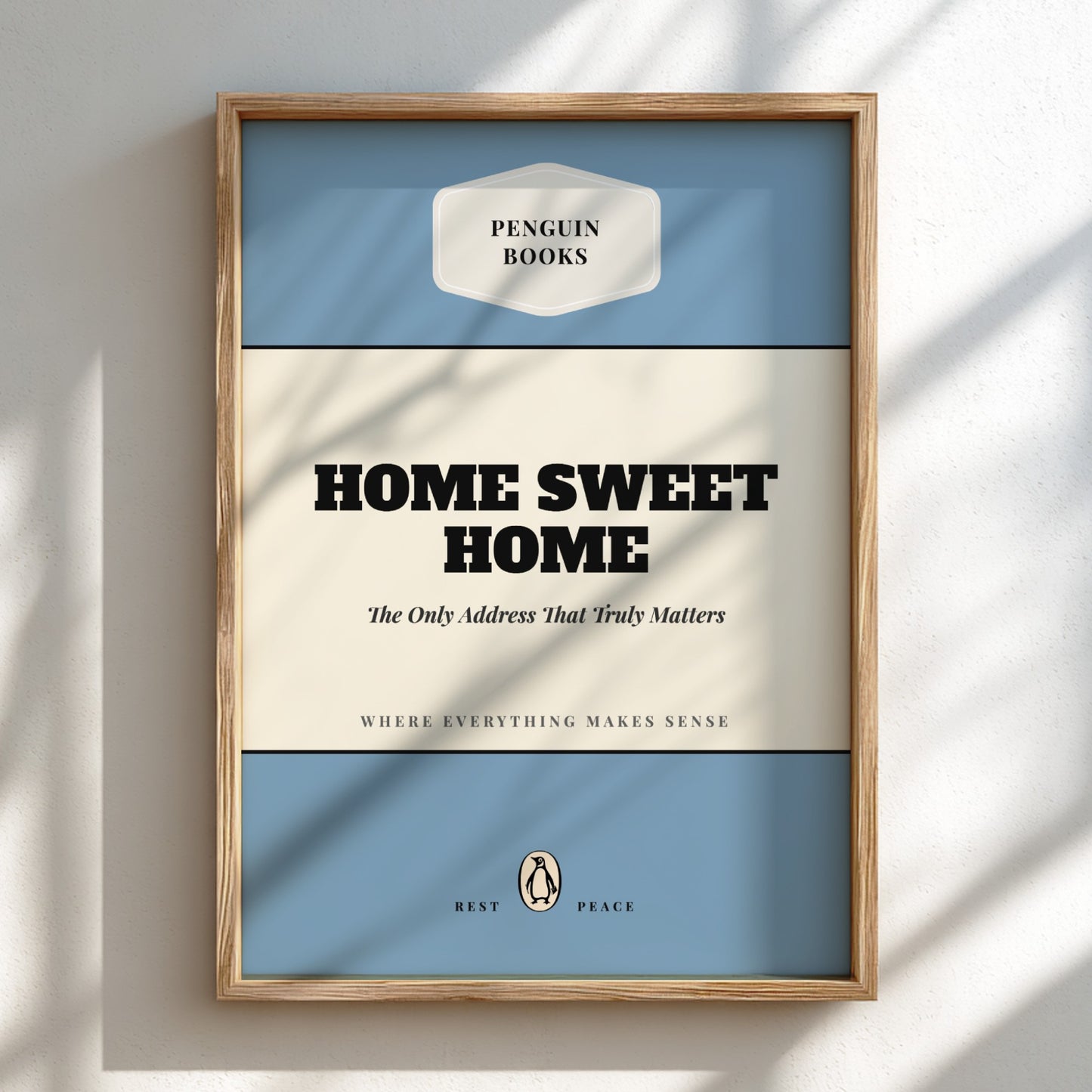 Funny quote poster featuring a warm welcome home theme in minimalist style