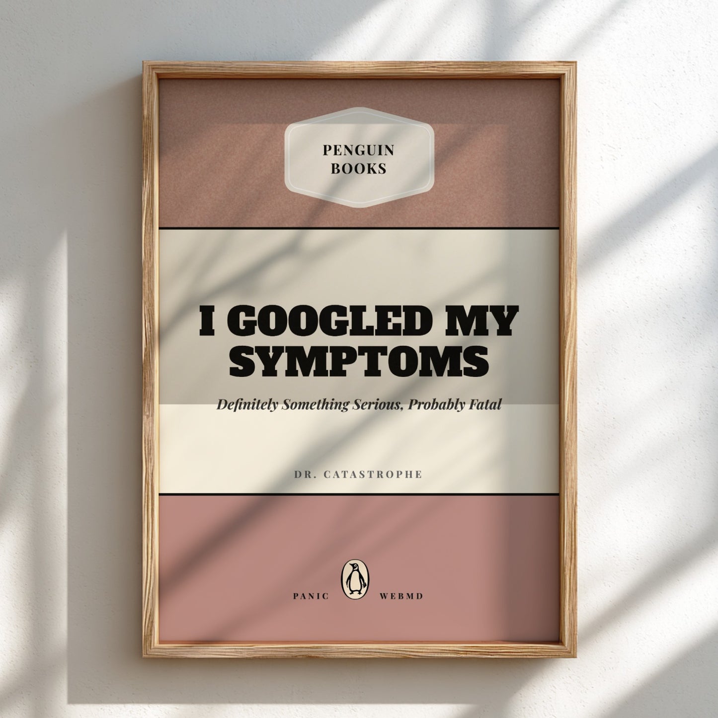Framed book cover with text 'I Googled My Symptoms' on a light background
