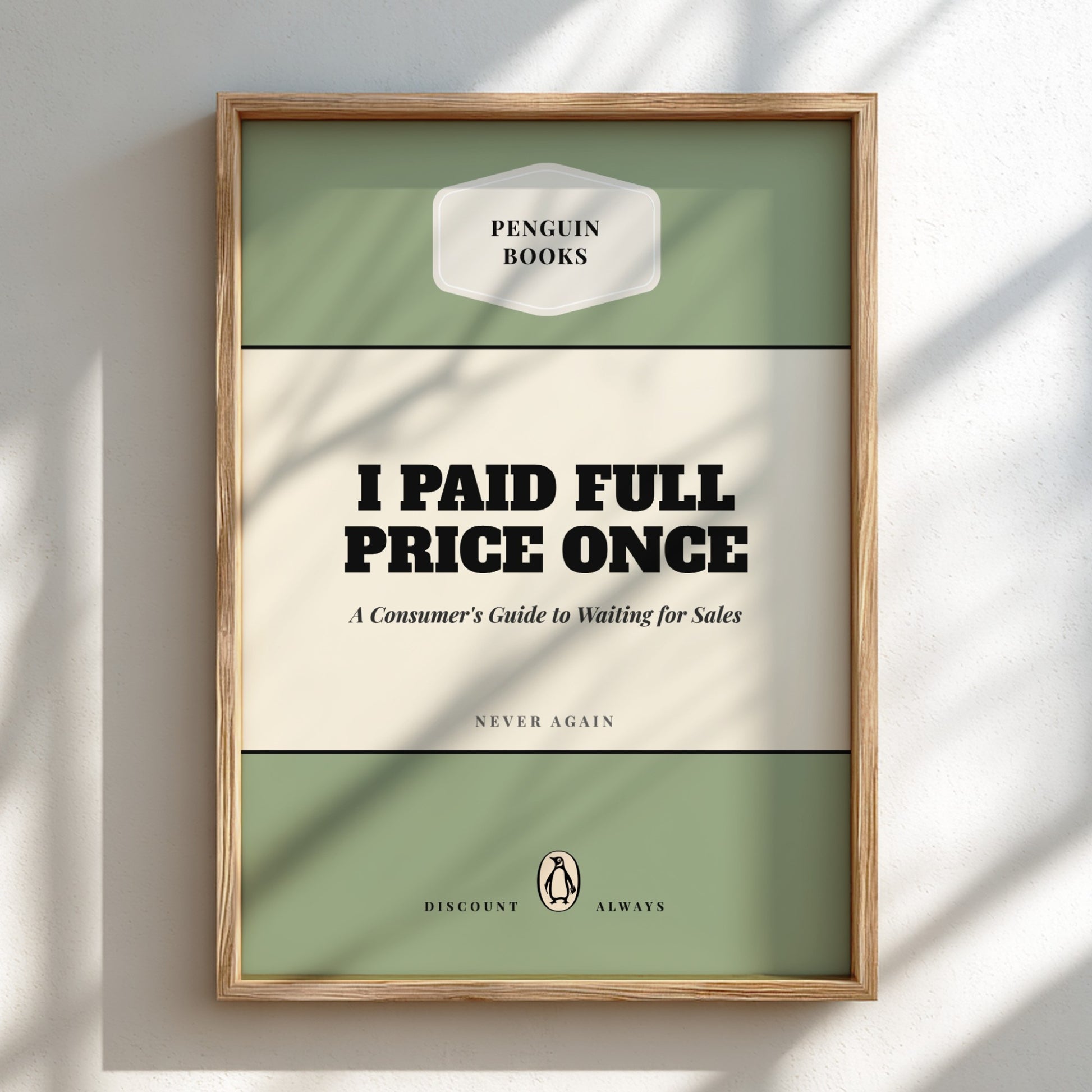 Funny quote poster featuring whimsical illustrations from the Penguins book in vibrant colors and playful