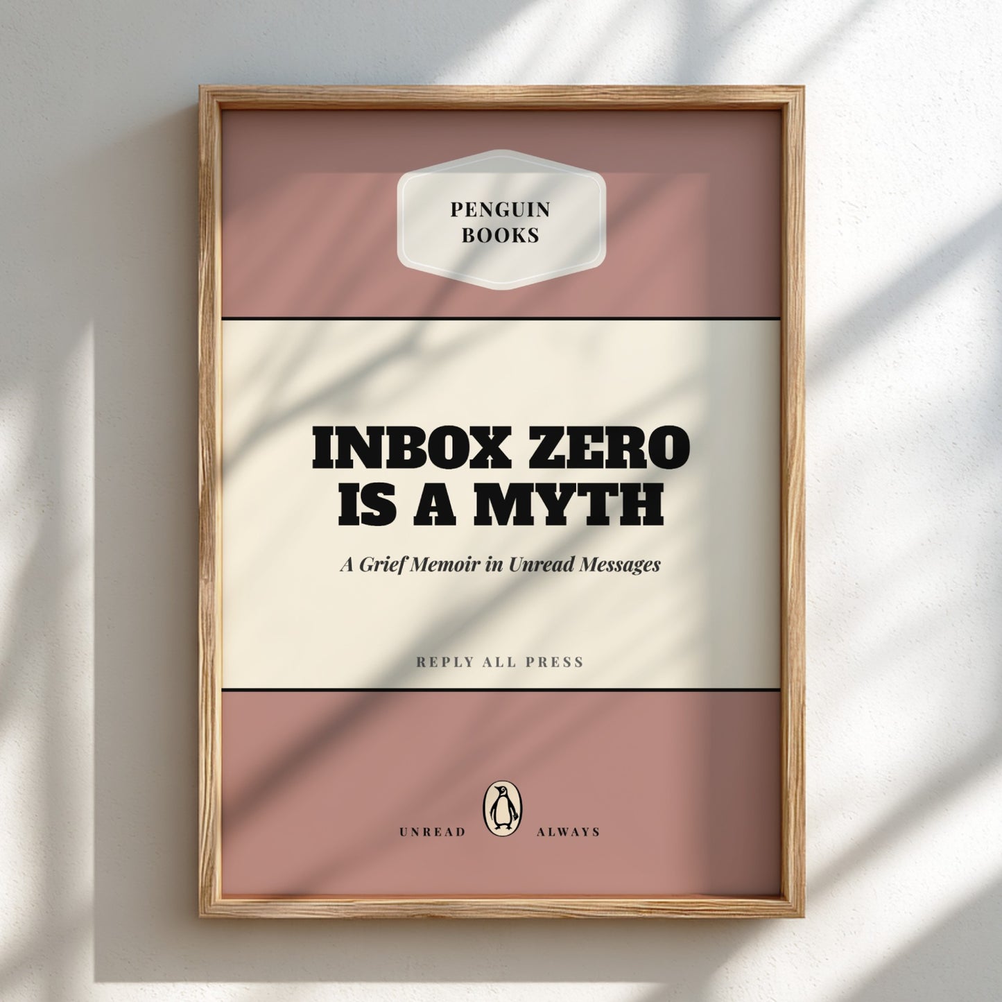 Funny quote poster featuring whimsical illustrations from the Penguins book in vibrant colors and playful