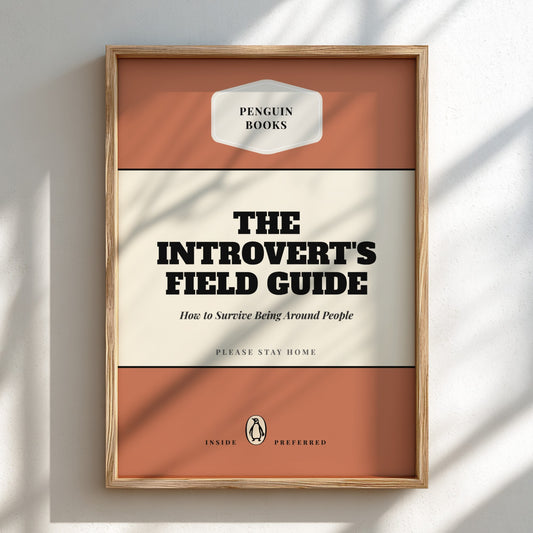 Funny quote poster featuring whimsical illustrations from the Penguins book in vibrant colors and playful