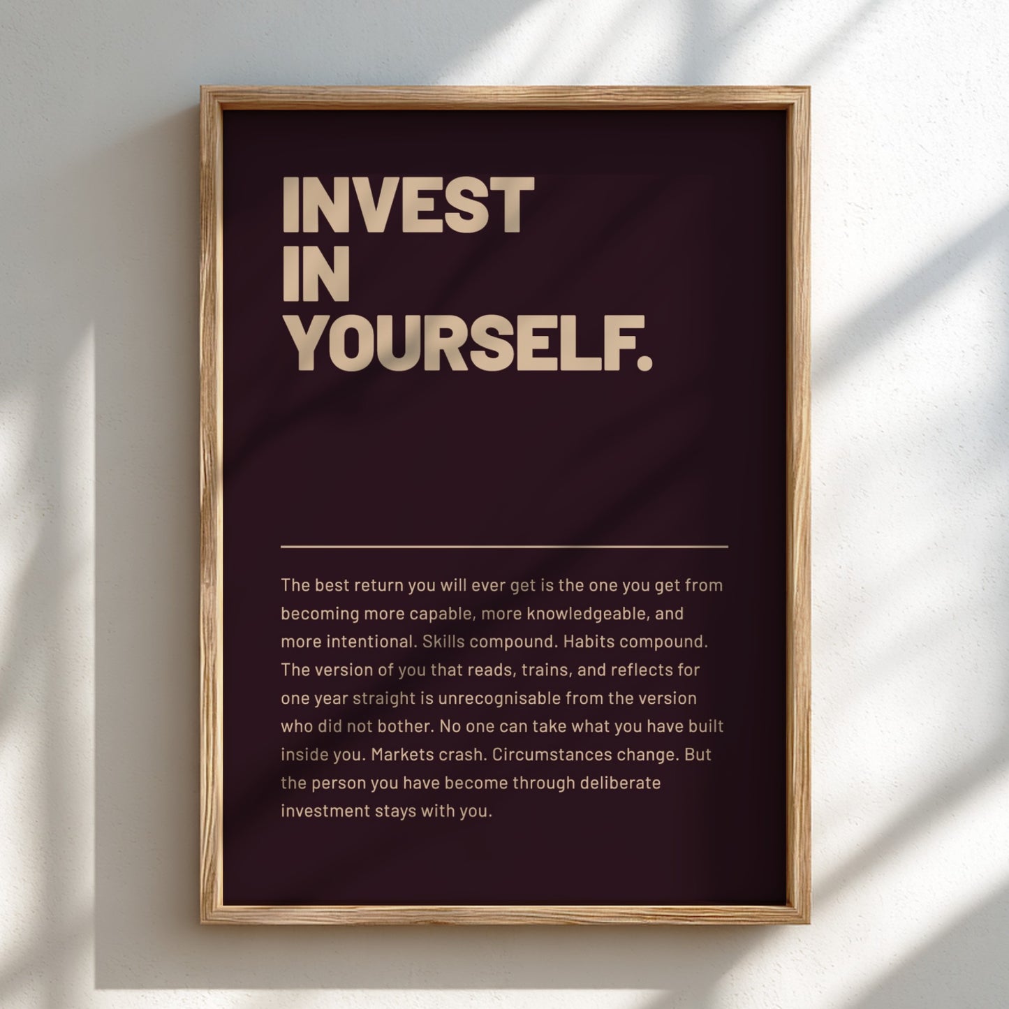 Motivational poster featuring bold typography and minimalist design 