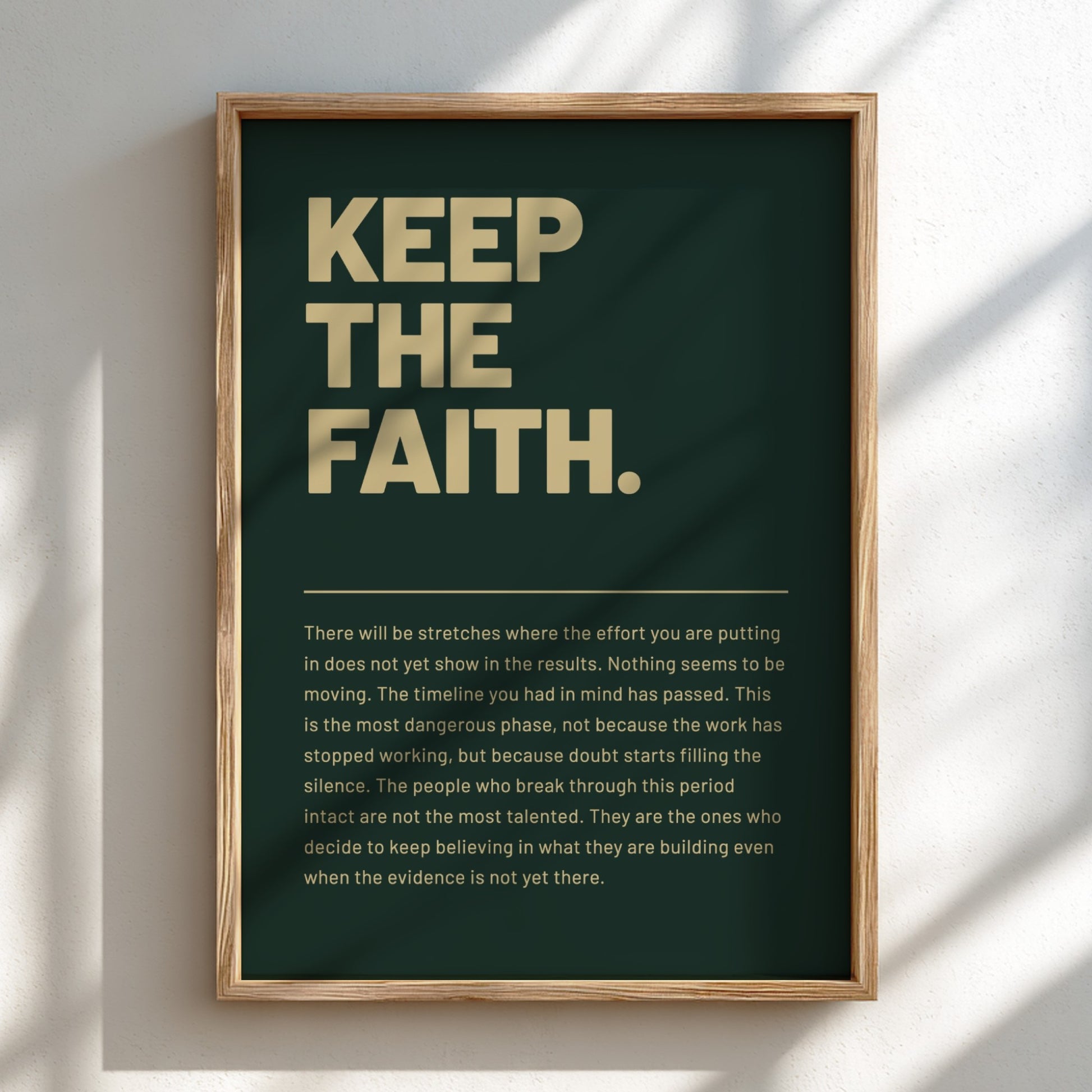 Motivational poster featuring bold typography and minimalist design 