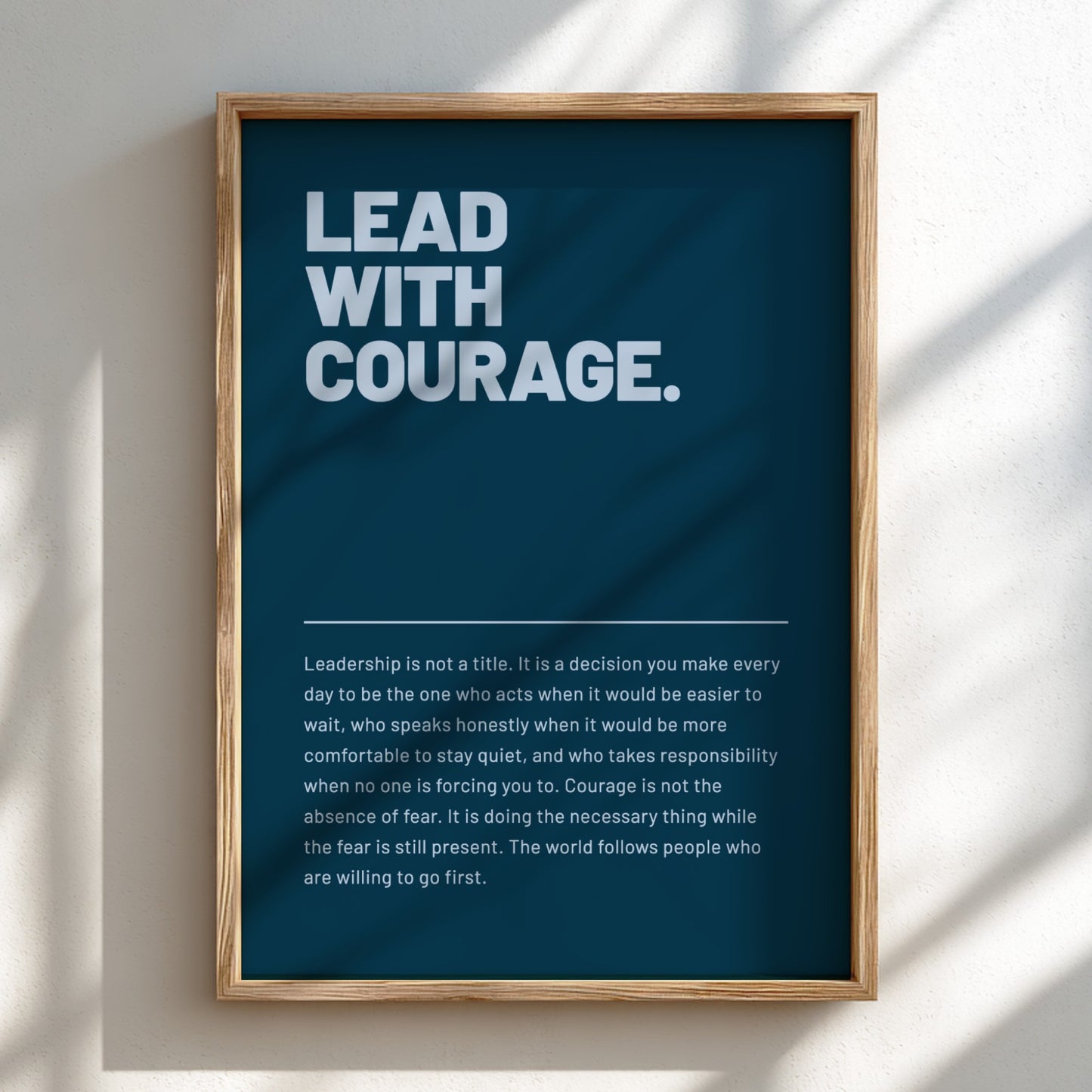 Motivational poster featuring bold typography on a black background, ideal for office decor and inspiration