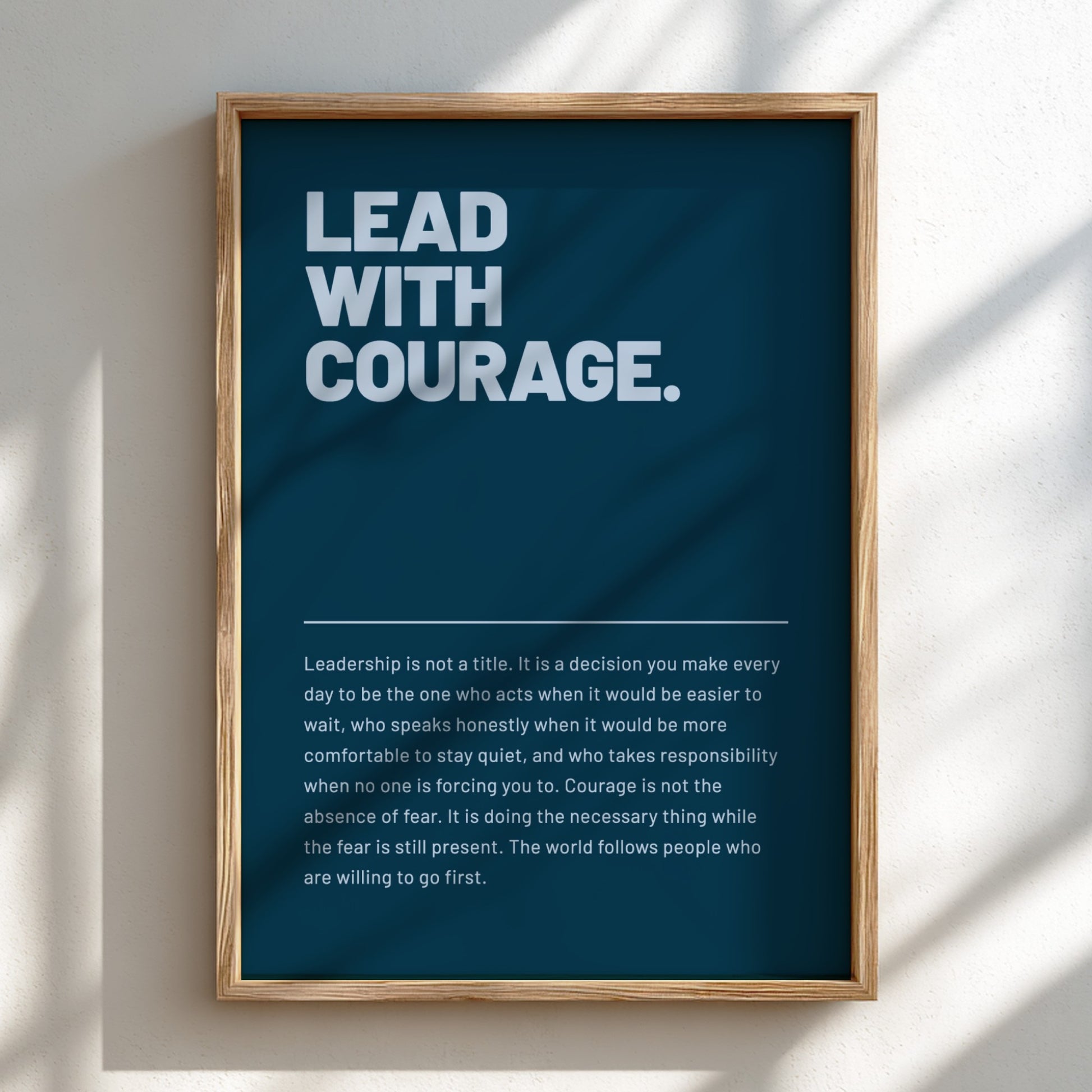 Motivational poster featuring bold typography on a black background, ideal for office decor and inspiration