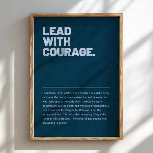 Motivational poster featuring bold typography on a black background, ideal for office decor and inspiration