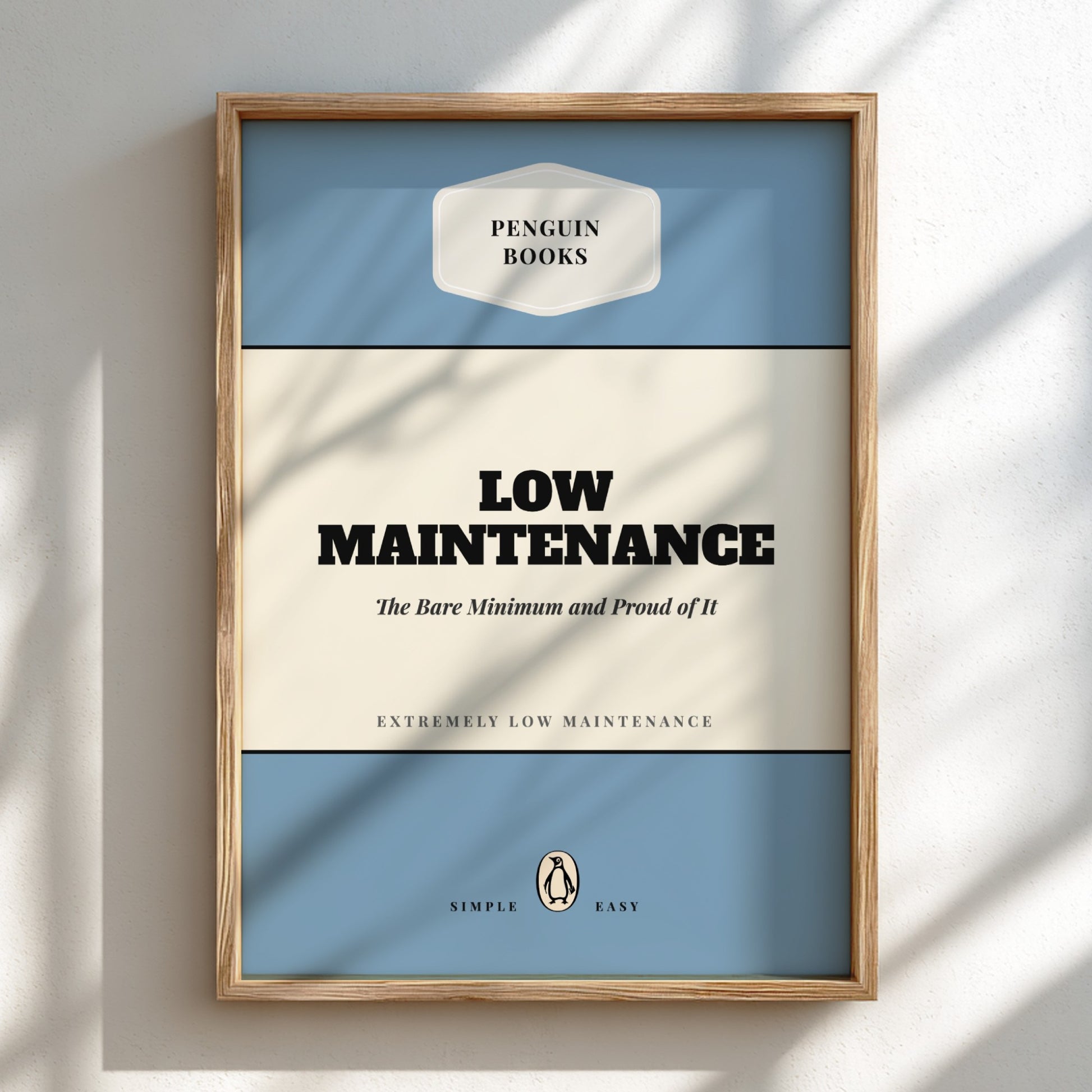 Funny quote poster featuring whimsical illustrations from the Penguins book in vibrant colors and playful