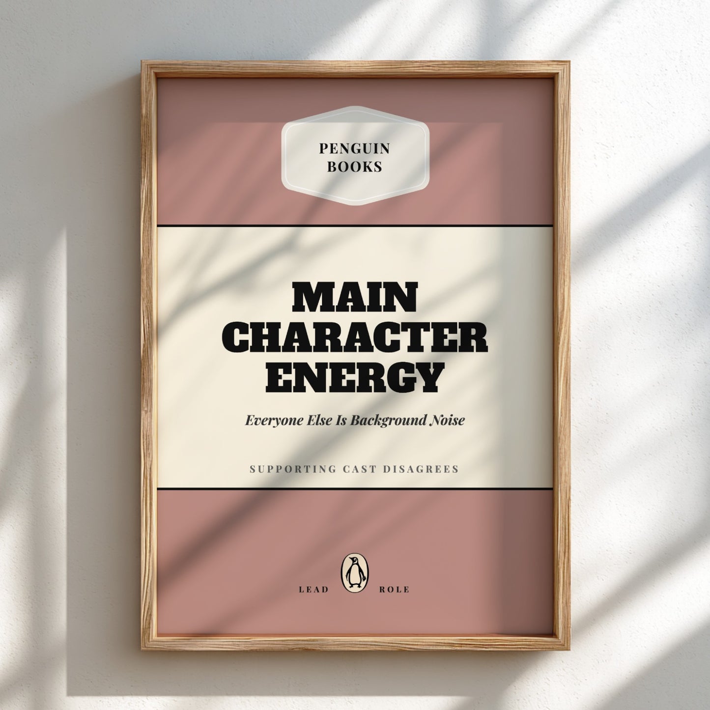 Funny quote poster featuring whimsical illustrations from the Penguins book in vibrant colors and playful