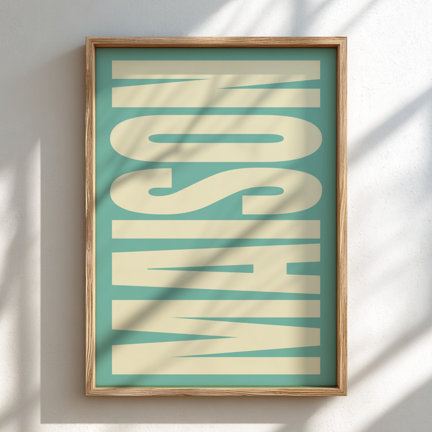 Maison poster featuring a bold typography, modern wall art for home decor.