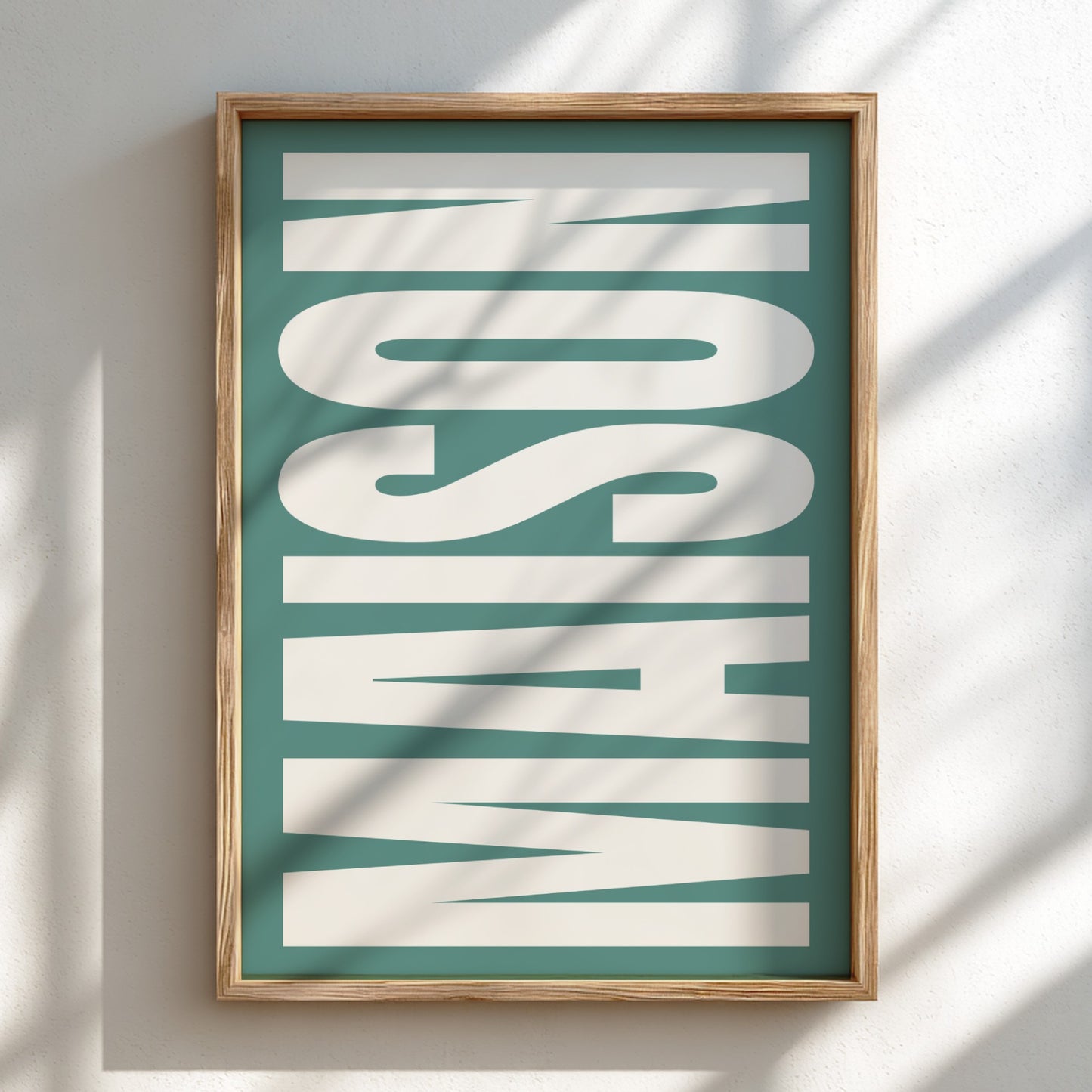 Maison poster featuring a bold typography, modern wall art for home decor.