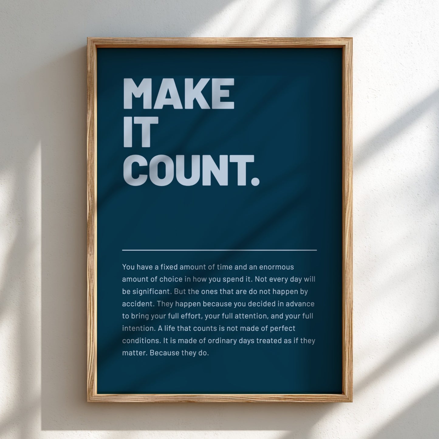 Motivational poster featuring bold typography and minimalist design 