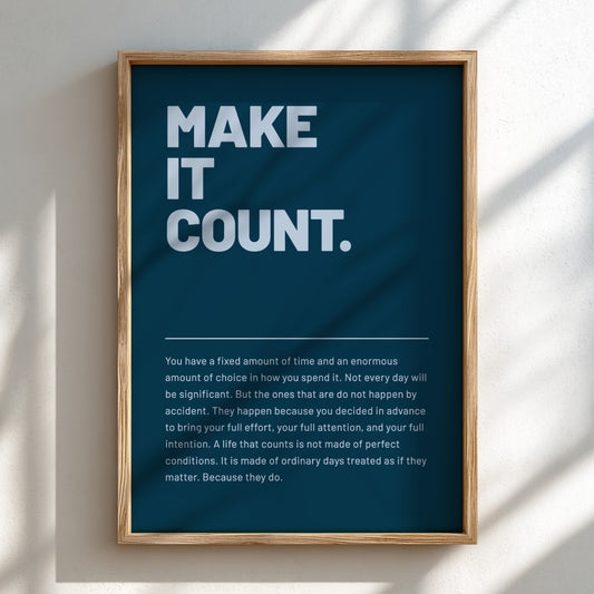 Motivational poster featuring bold typography and minimalist design 