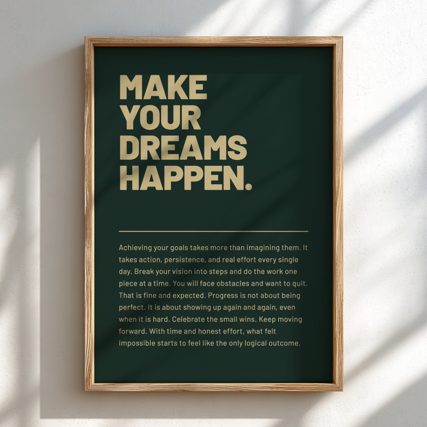 Motivational poster featuring bold typography and minimalist design 