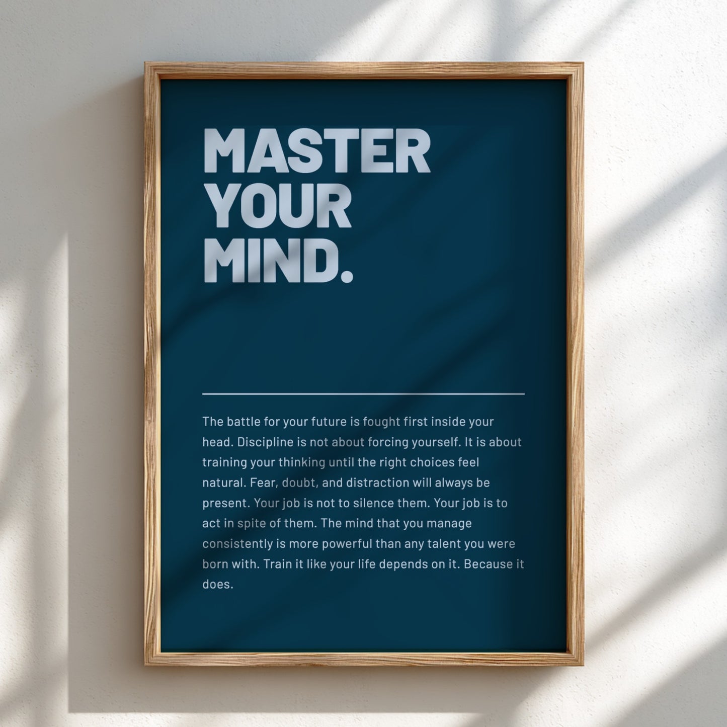 Motivational poster featuring bold typography and minimalist design 