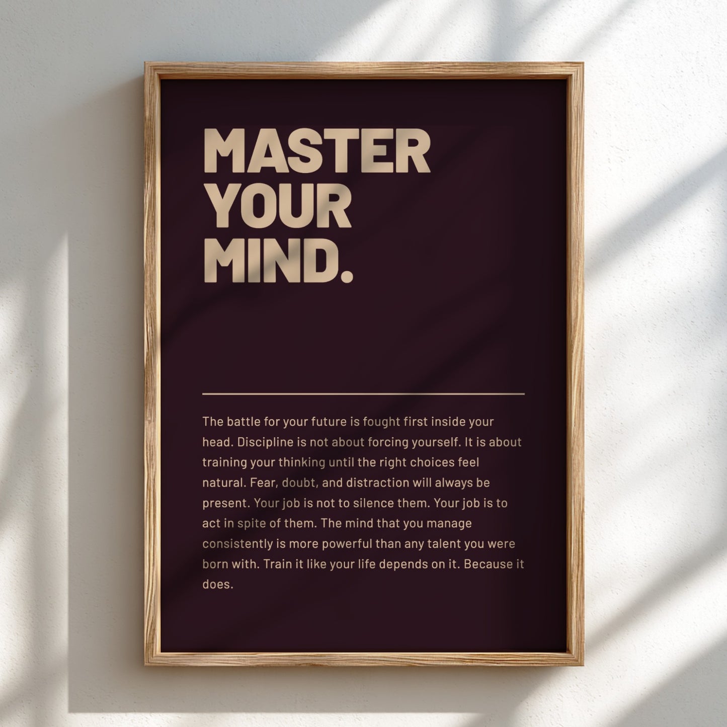 Master Your Mind Poster - Motivational Wall Art, Print, Decor