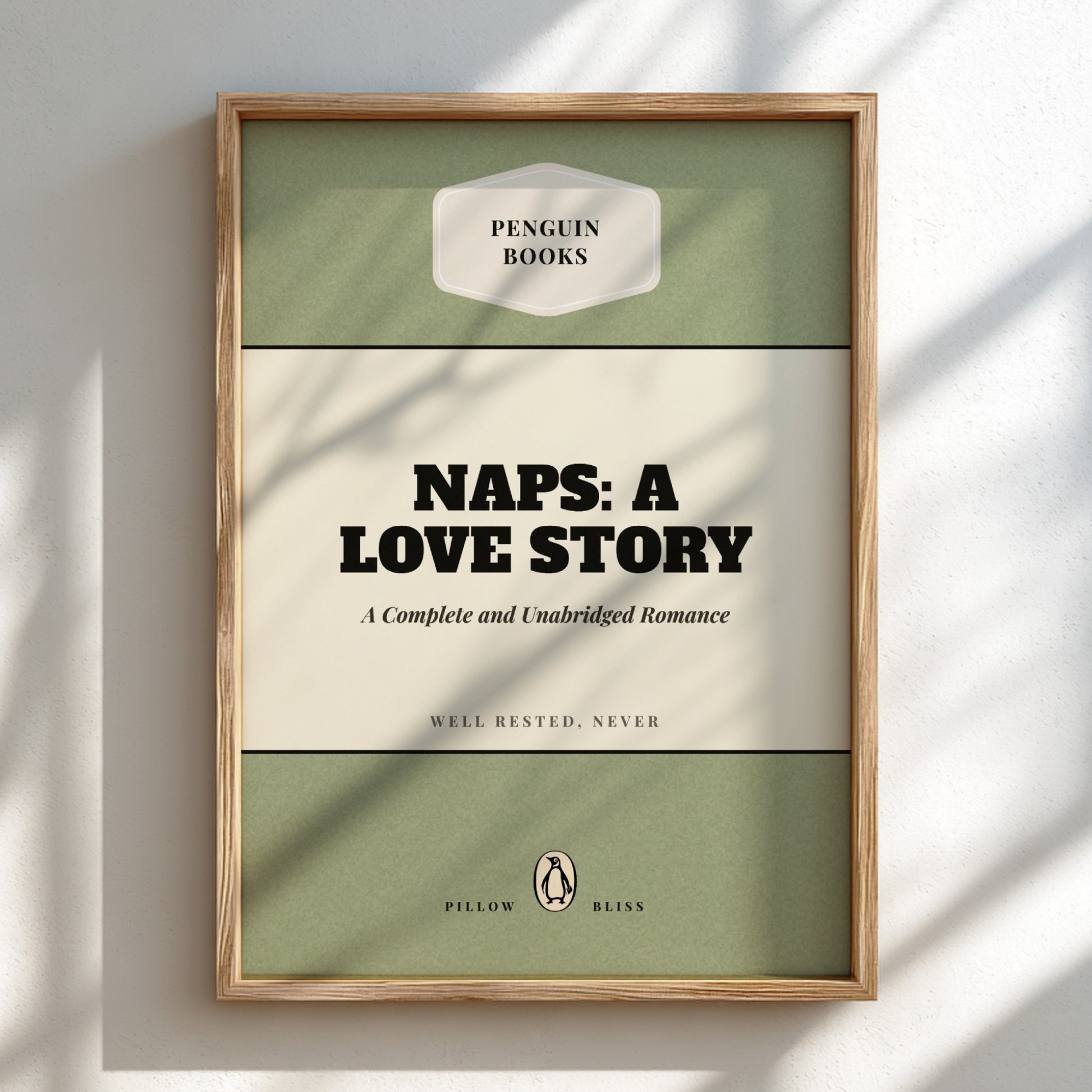 Framed book cover of 'Naps: A Love Story' by Penguin Books on a light background
