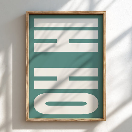 Oh Hi poster featuring bold typography, modern wall art for home decor