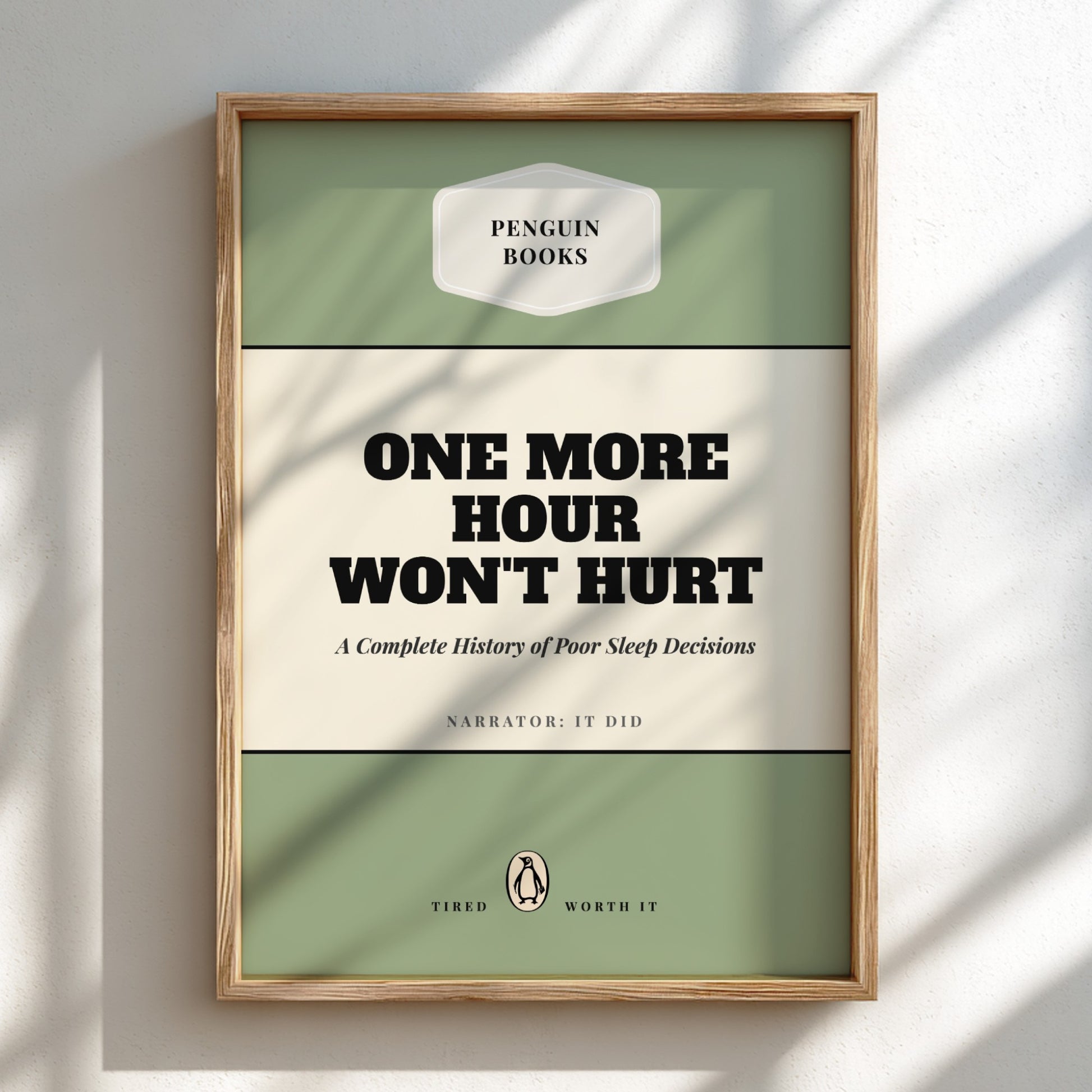 Framed book cover with 'Penguin Books' logo and text on a light background