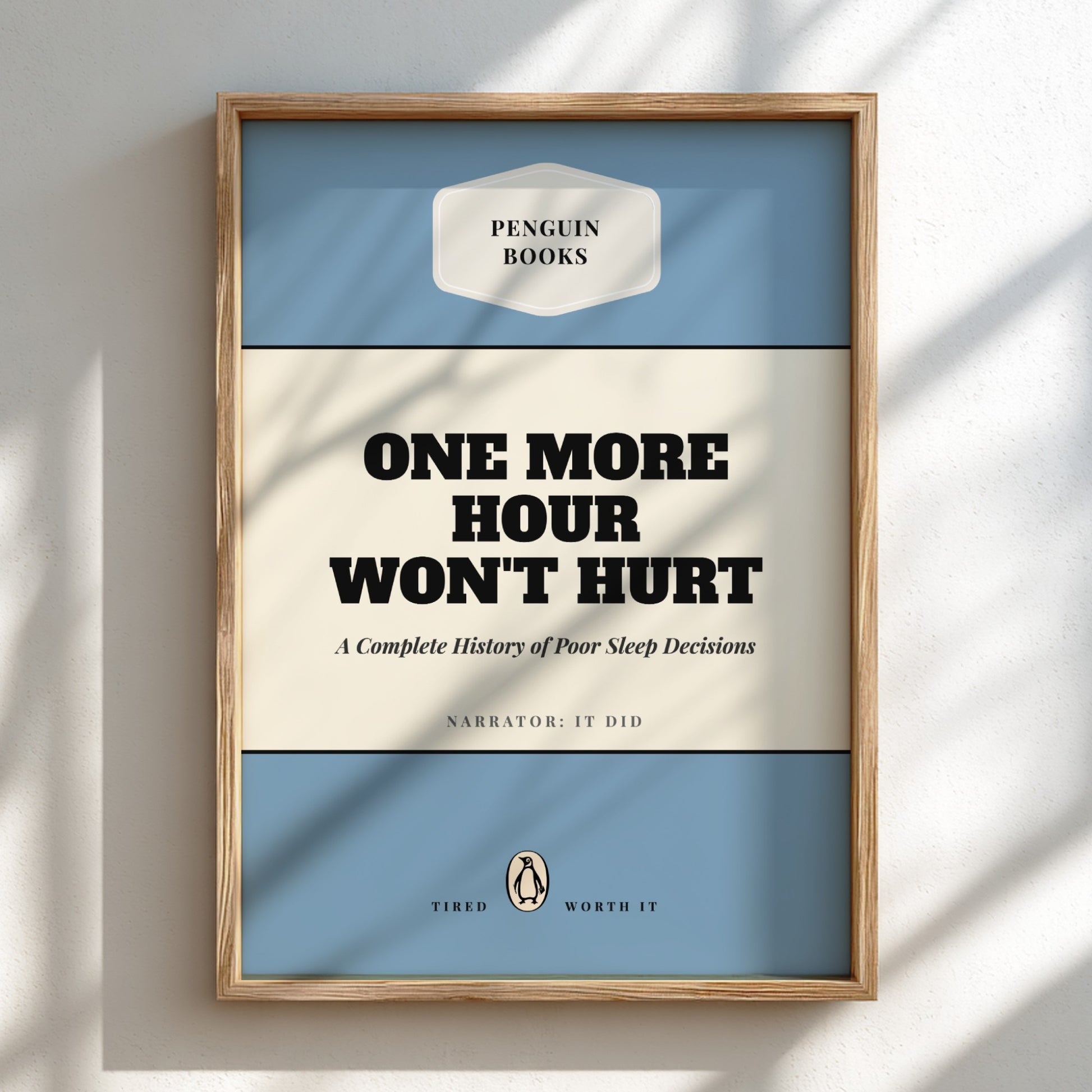 Framed book cover with 'Penguin Books' logo and text on a light background