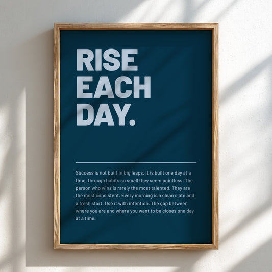 Motivational poster featuring bold typography and minimalist design 