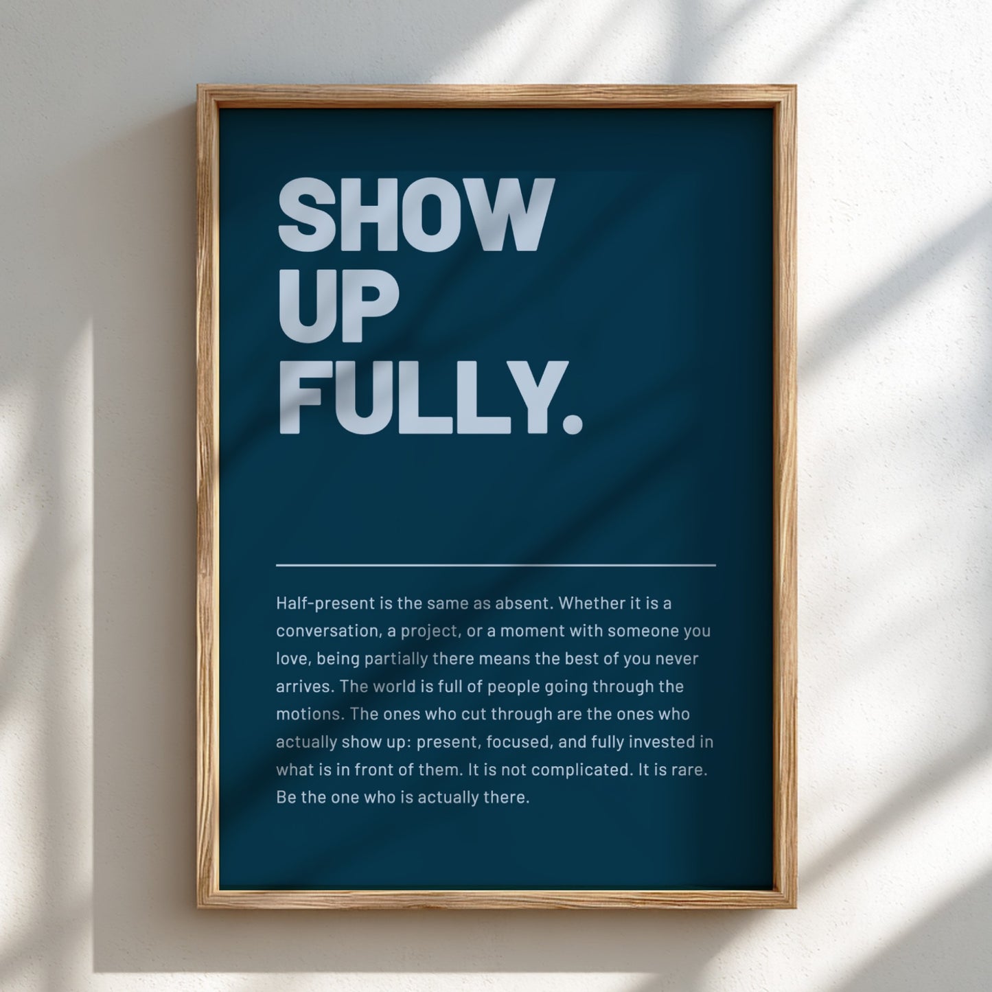 Motivational poster featuring bold typography and minimalist design 