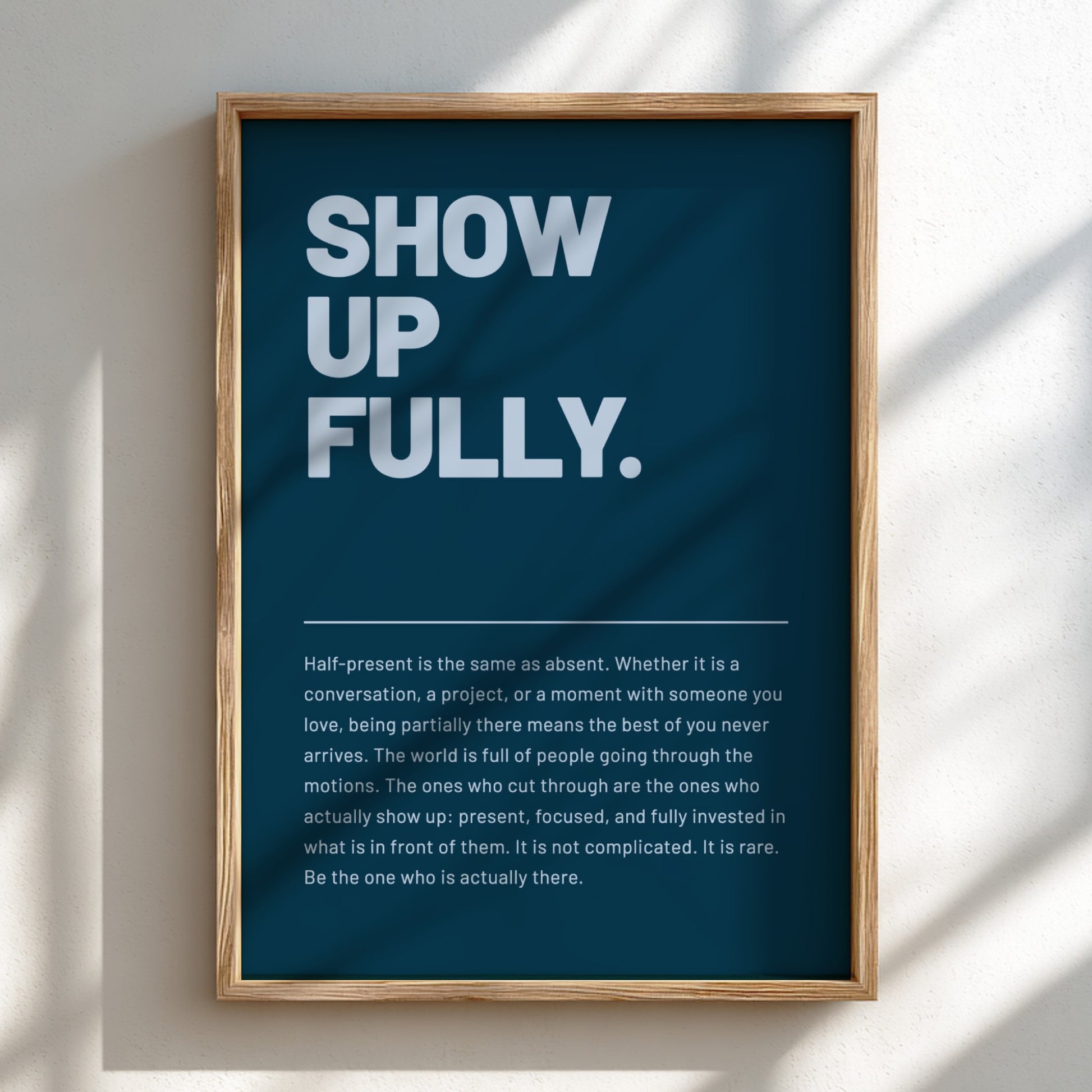 Motivational poster featuring bold typography and minimalist design 